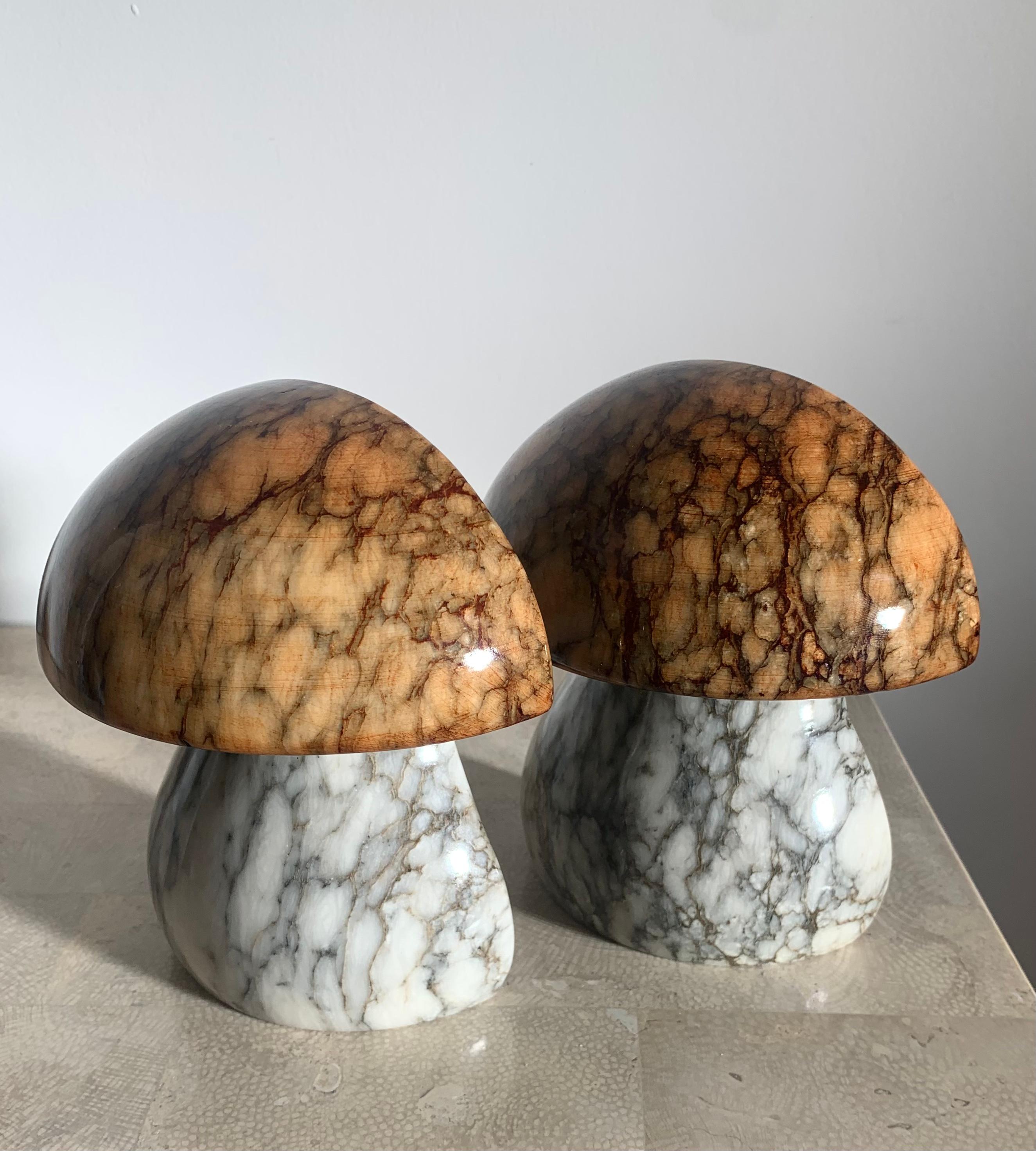 Noymer Marble Mushroom Bookends, 1960s 1