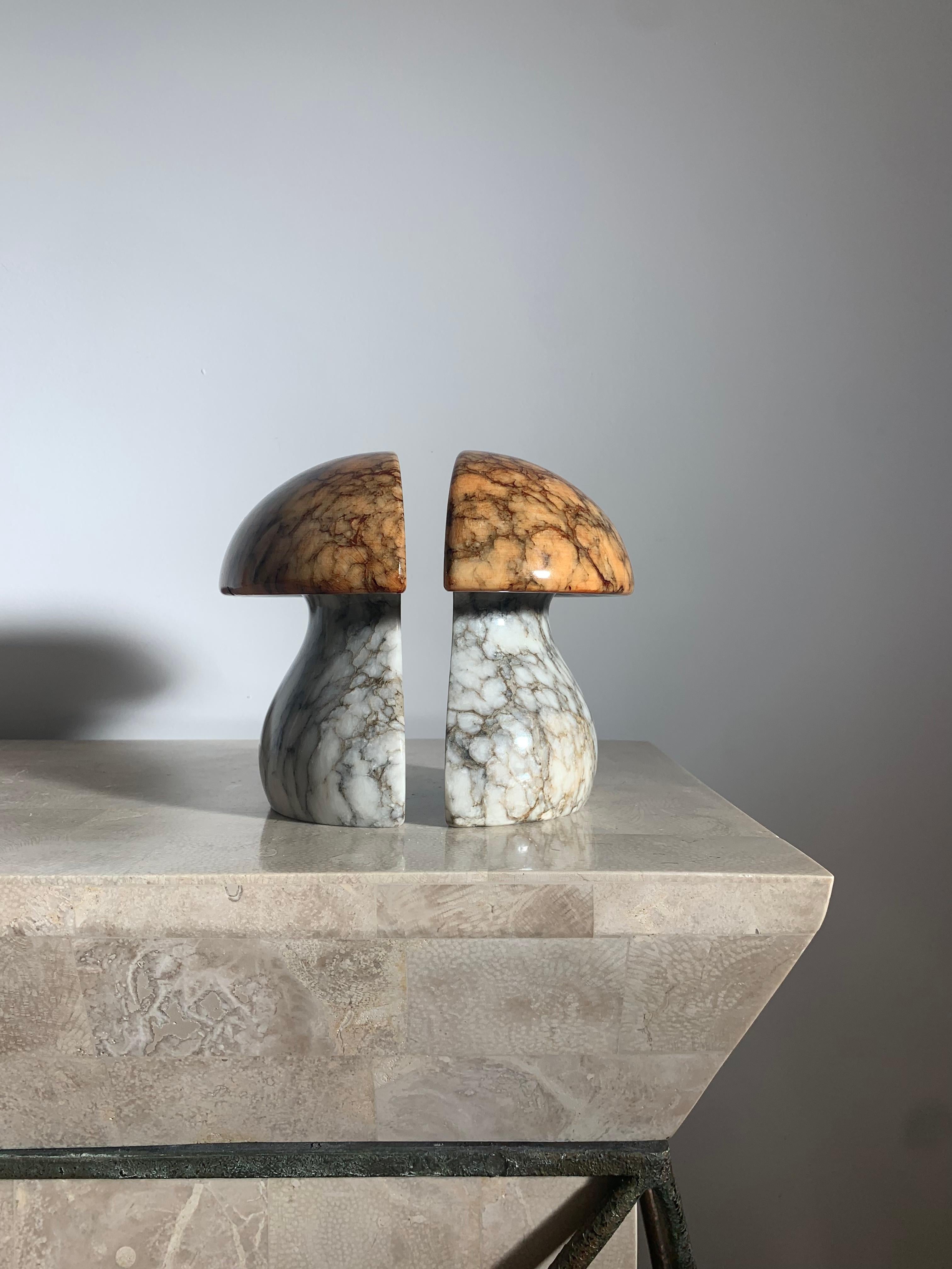 Mid-Century Modern Noymer Marble Mushroom Bookends, 1960s