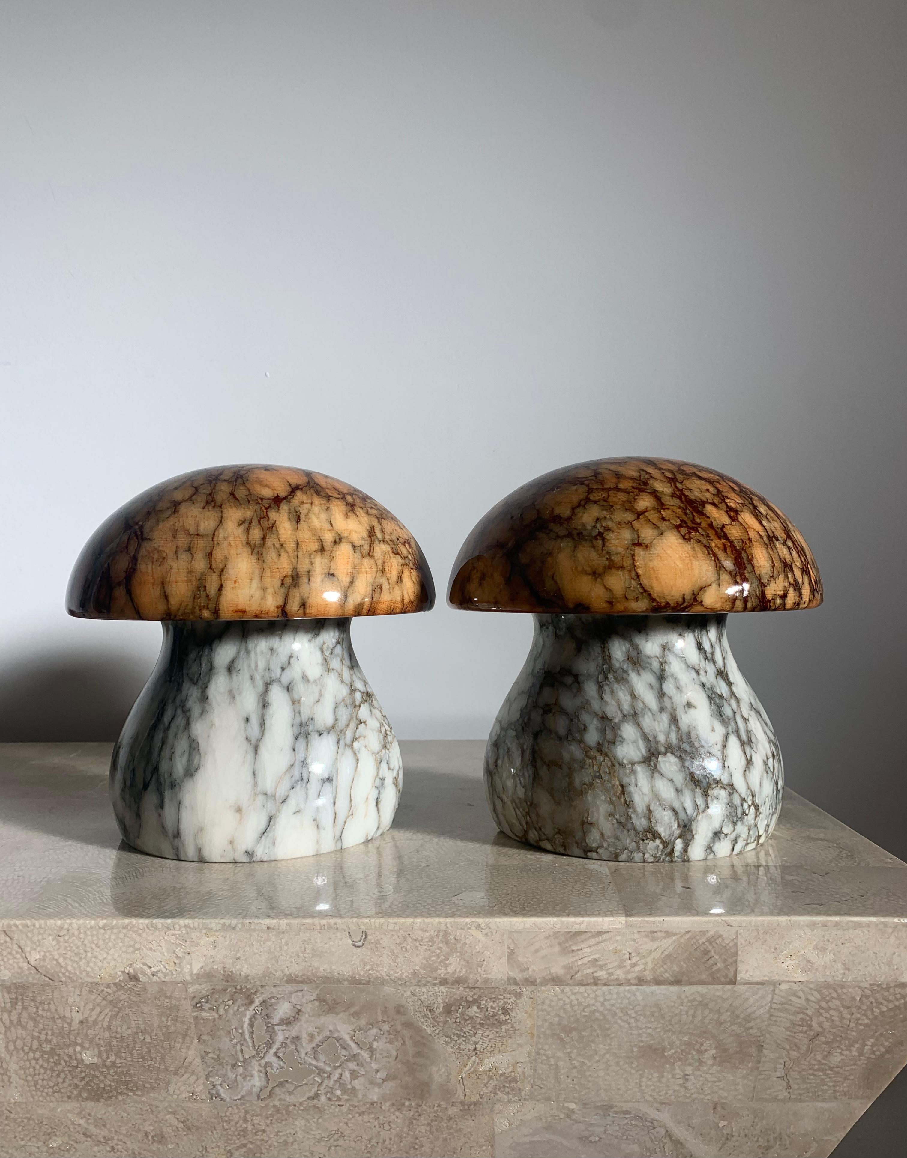 Noymer Marble Mushroom Bookends, 1960s In Good Condition In View Park, CA