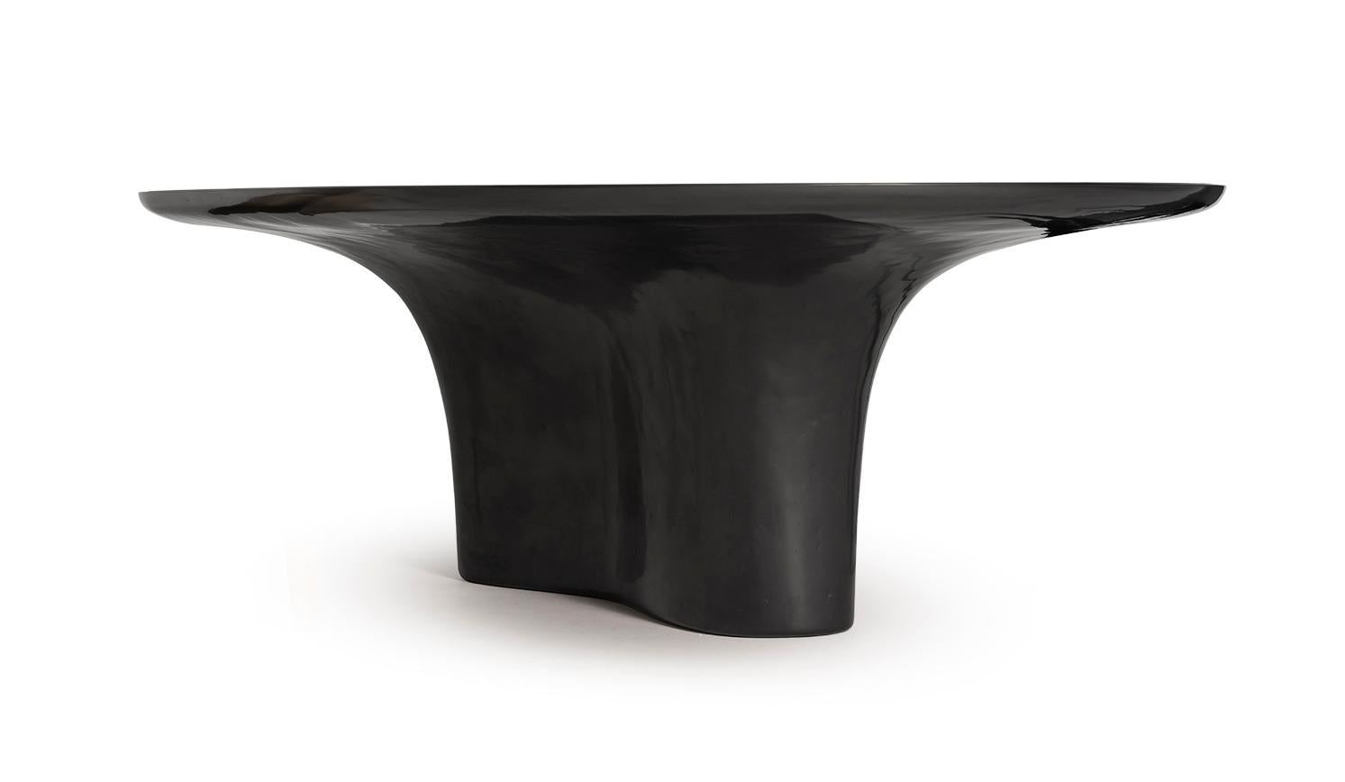 Modern NR, 21st Century European Black Circular Custom-Made Contemporary Dining Table For Sale