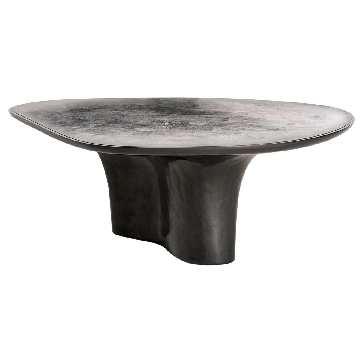 NR, 21st Century European Black Circular Custom-Made Contemporary Dining Table For Sale