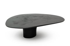 NR Black Smooth, 21st Century Contemporary Circular Black Coffee Table