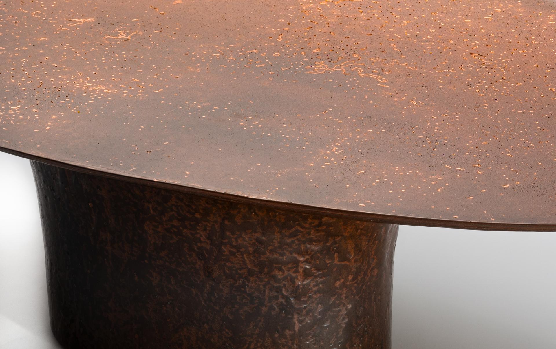 Modern NR Copper Finish Bronze Powdered Resin Coated Cast Metal Low Table
