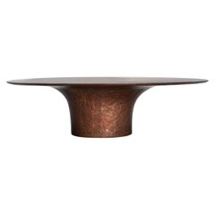 NR Copper Finish Bronze Powdered Resin Coated Cast Metal Low Table