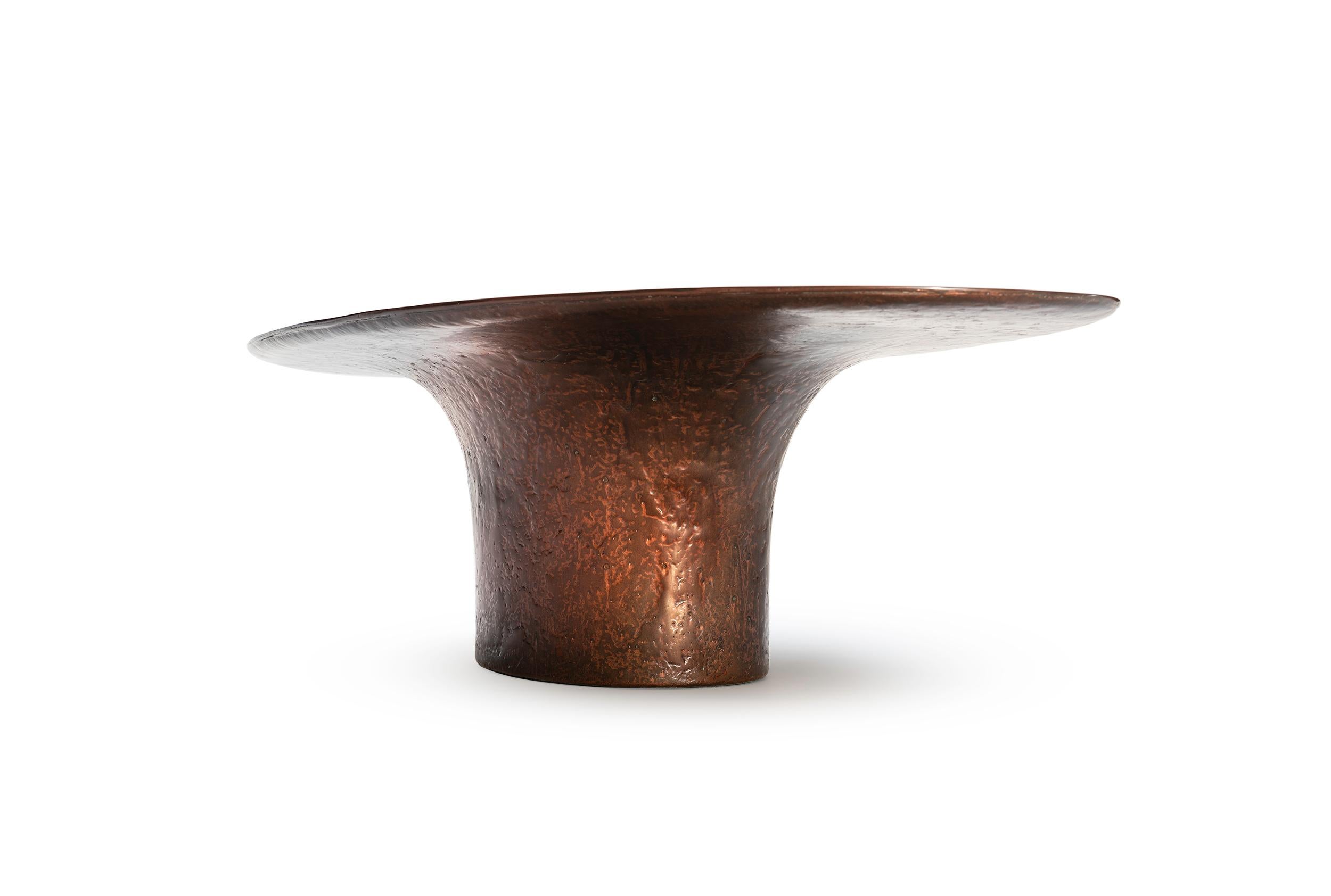 NR Copper V1 -21st Century Contemporary Sculptured Liquid Copper Oval Coffee Table

Born from cast liquid copper, the NR copper version could be easily associated with a sculpture and an object of art. Rough, authentic, and strong - an accidental
