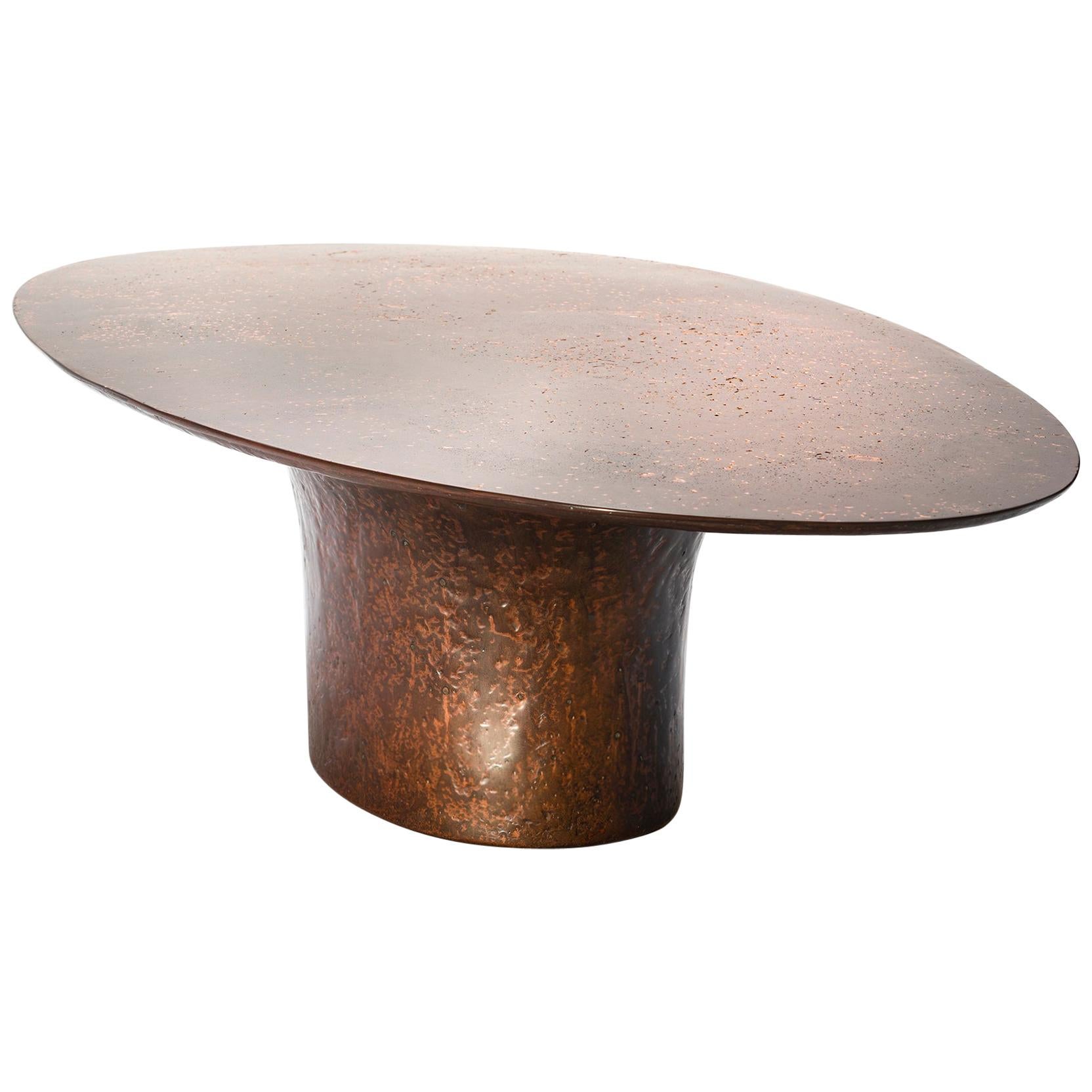 NR Copper V1 -21st Century Contemporary Liquid Copper Oval Coffee Table