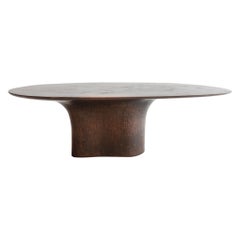 NR Copper V2, 21st Century Sculptured Liquid Oxidized Copper Oval Coffee Table