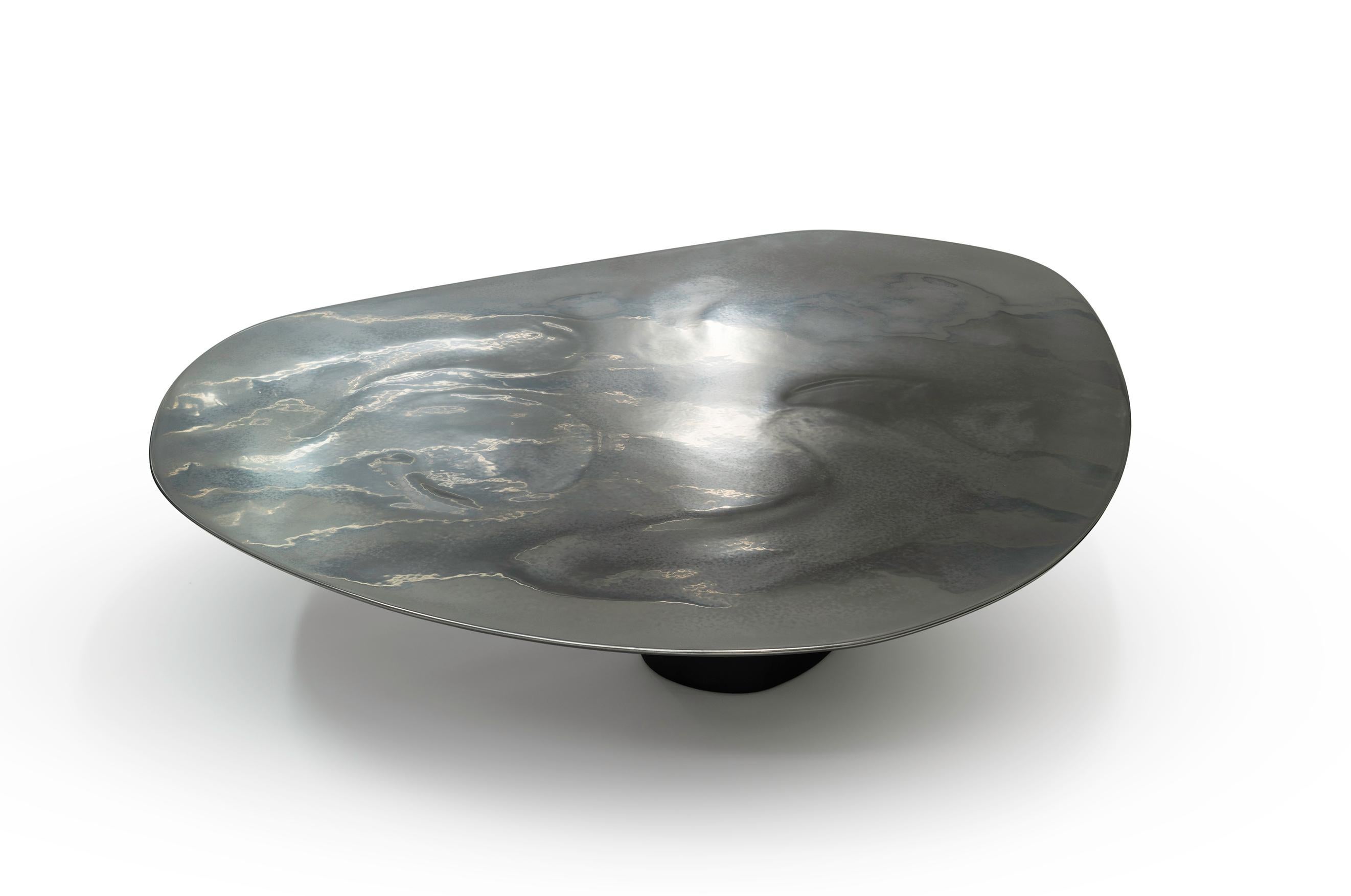 black and silver coffee table