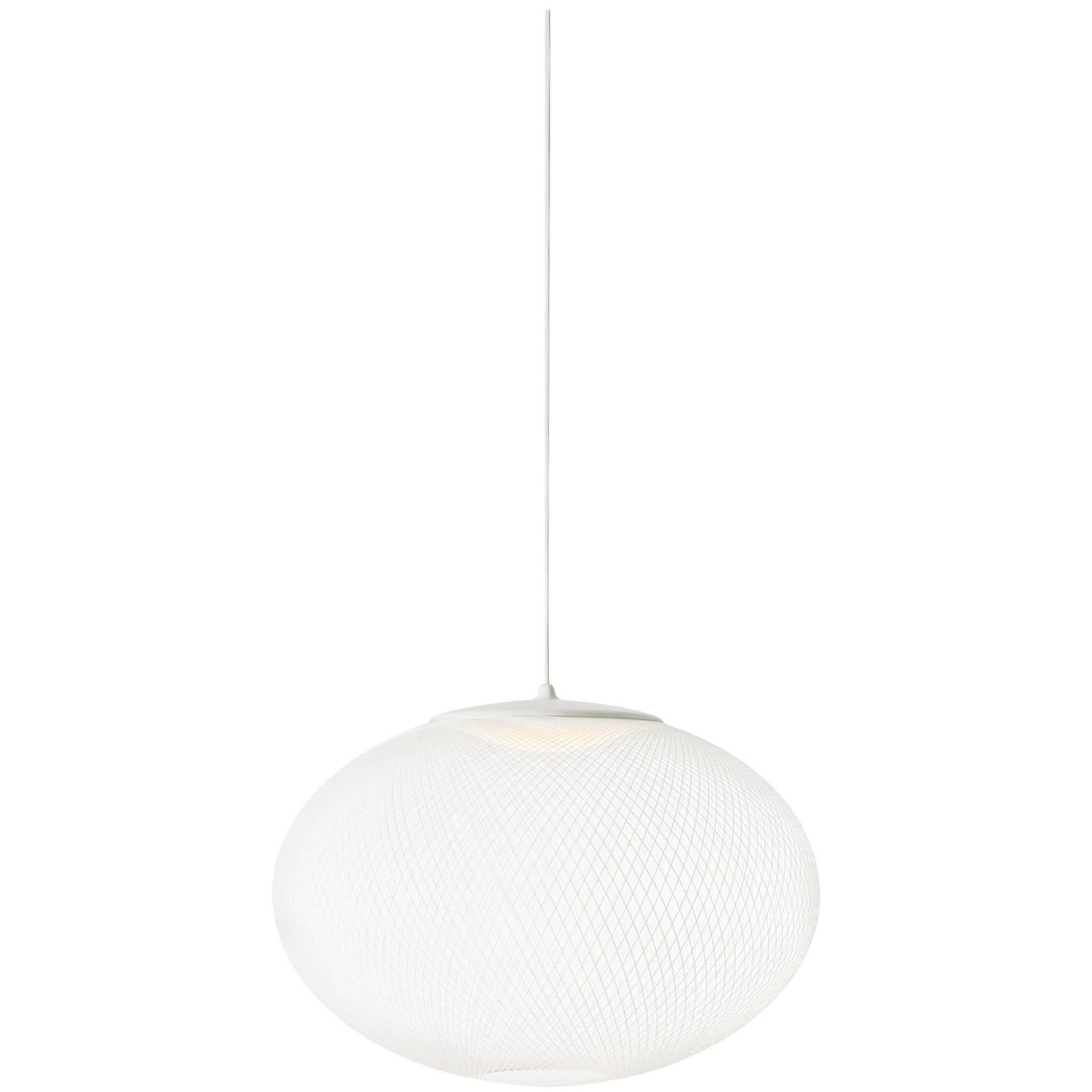NR2 Medium White Suspension Lamp with Integrated LED by Bertjan Pot for Moooi For Sale