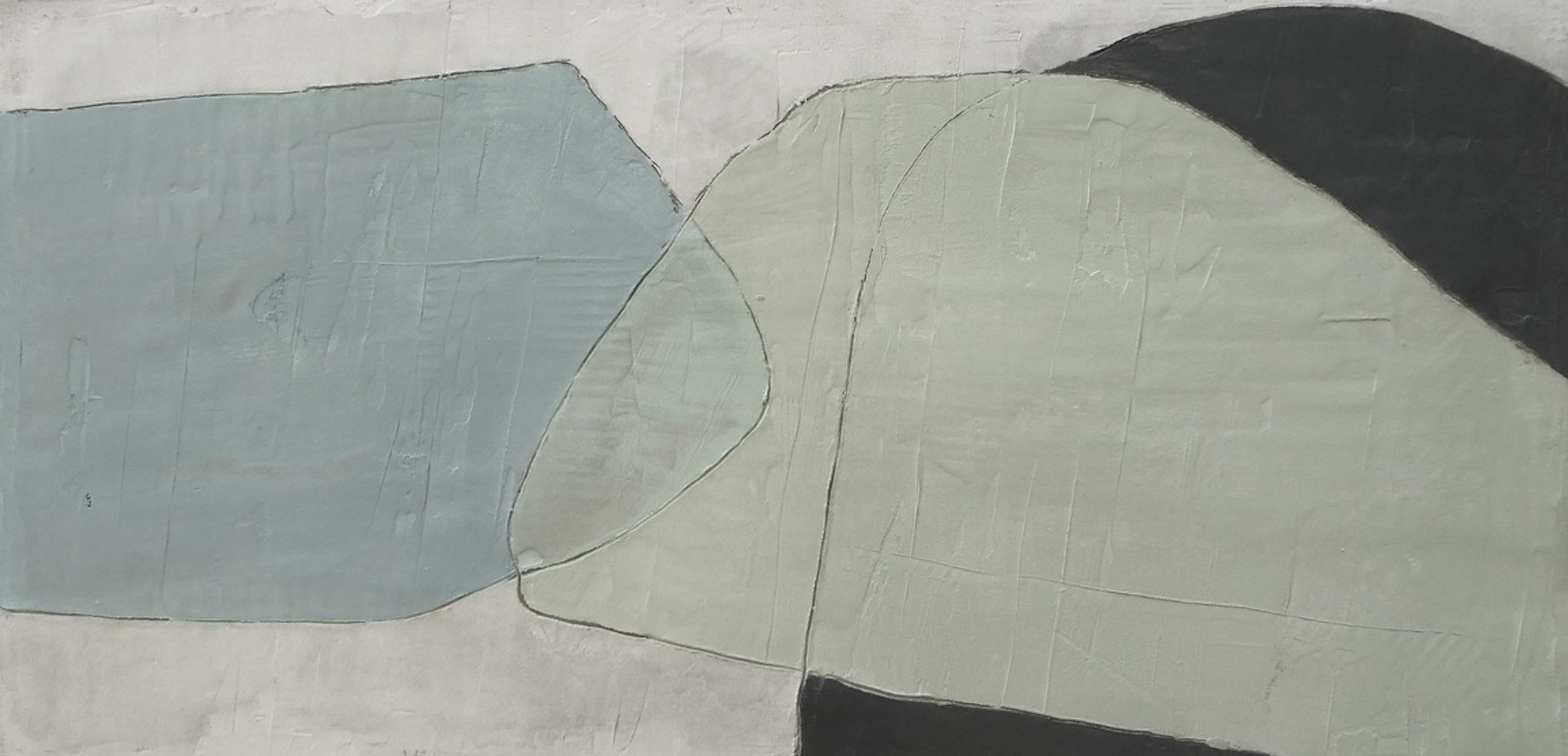 Abraçada - 21° secolo, Arte astratta, Cemento su legno, Toni della terra