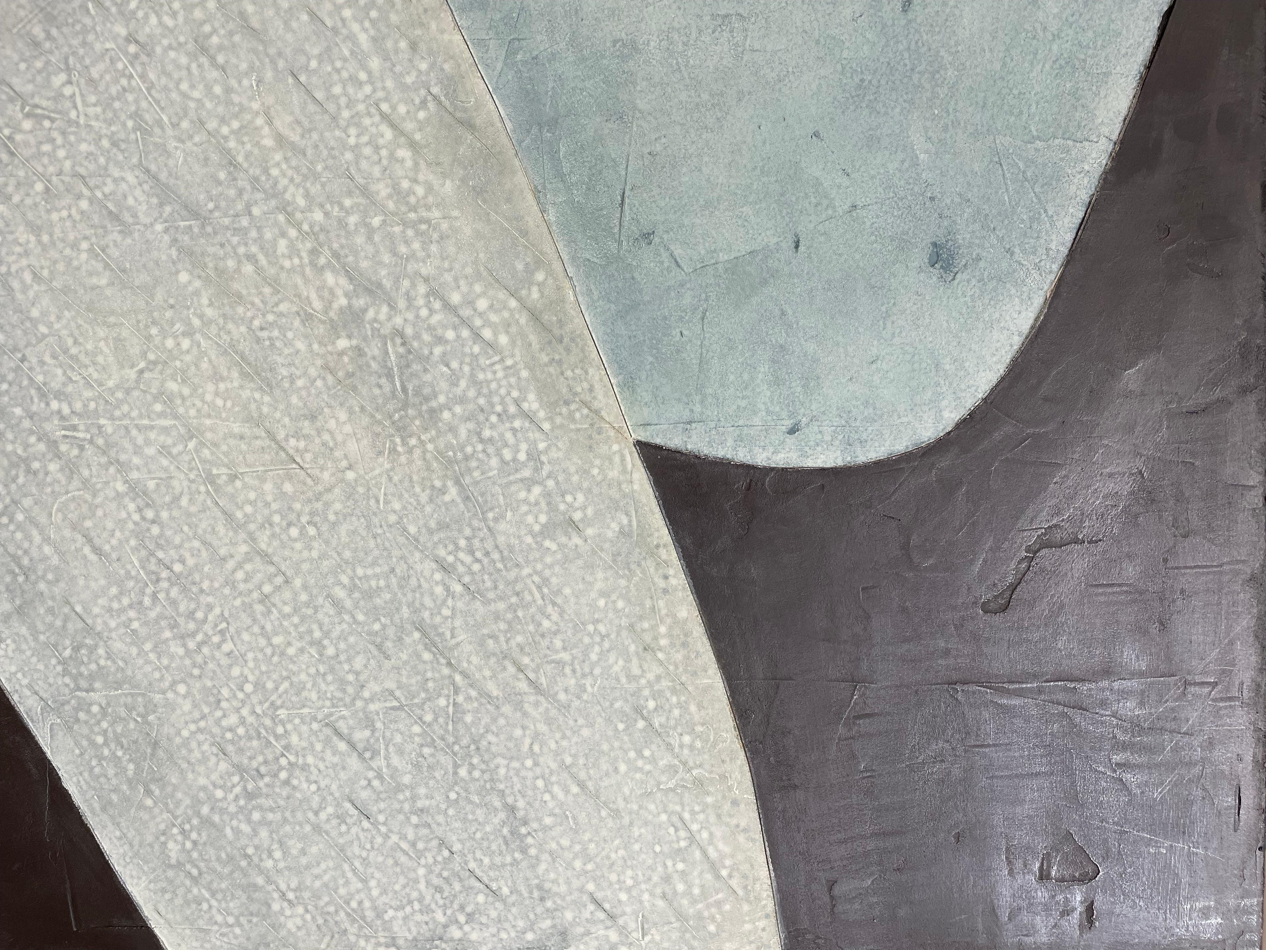 Balanceig – 21. Jahrhundert, Abstrakte Kunst, Zement auf Holz, Erdtöne – Painting von Núria Guinovart