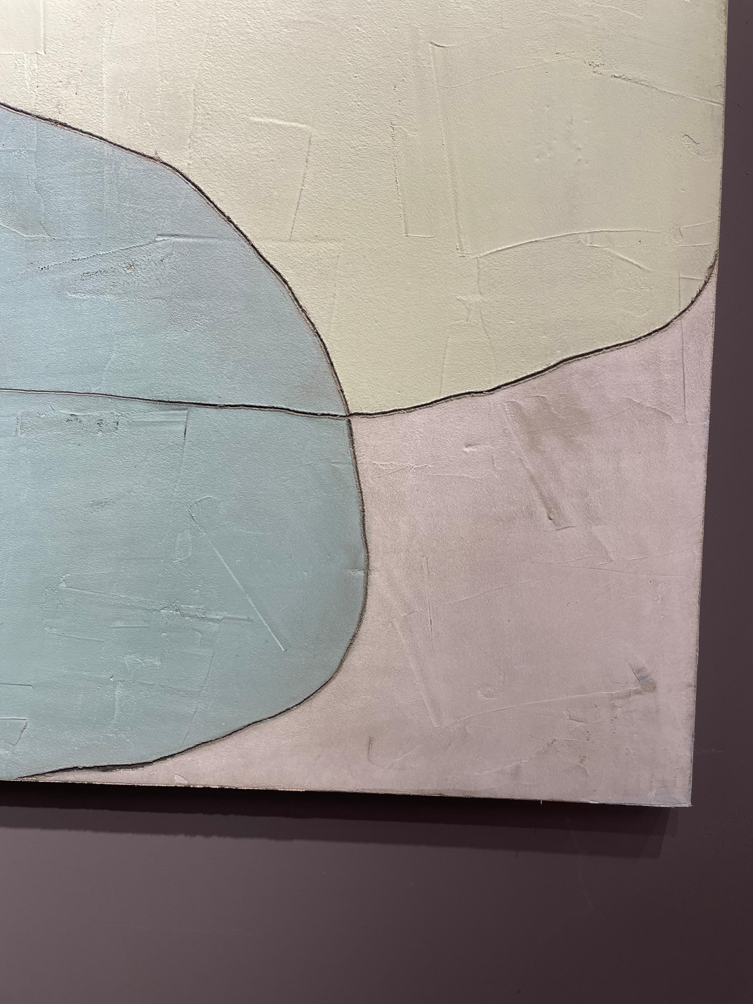 Konverses des 21. Jahrhunderts, Abstrakte Kunst, Zement auf Holz, Erdtöne (Grau), Abstract Painting, von Núria Guinovart