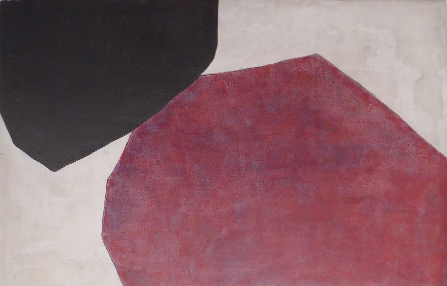 Núria Guinovart Abstract Painting – Dins i no Fora – 21. Jahrhundert, Abstrakte Kunst, Zement auf Holz, Erdtöne