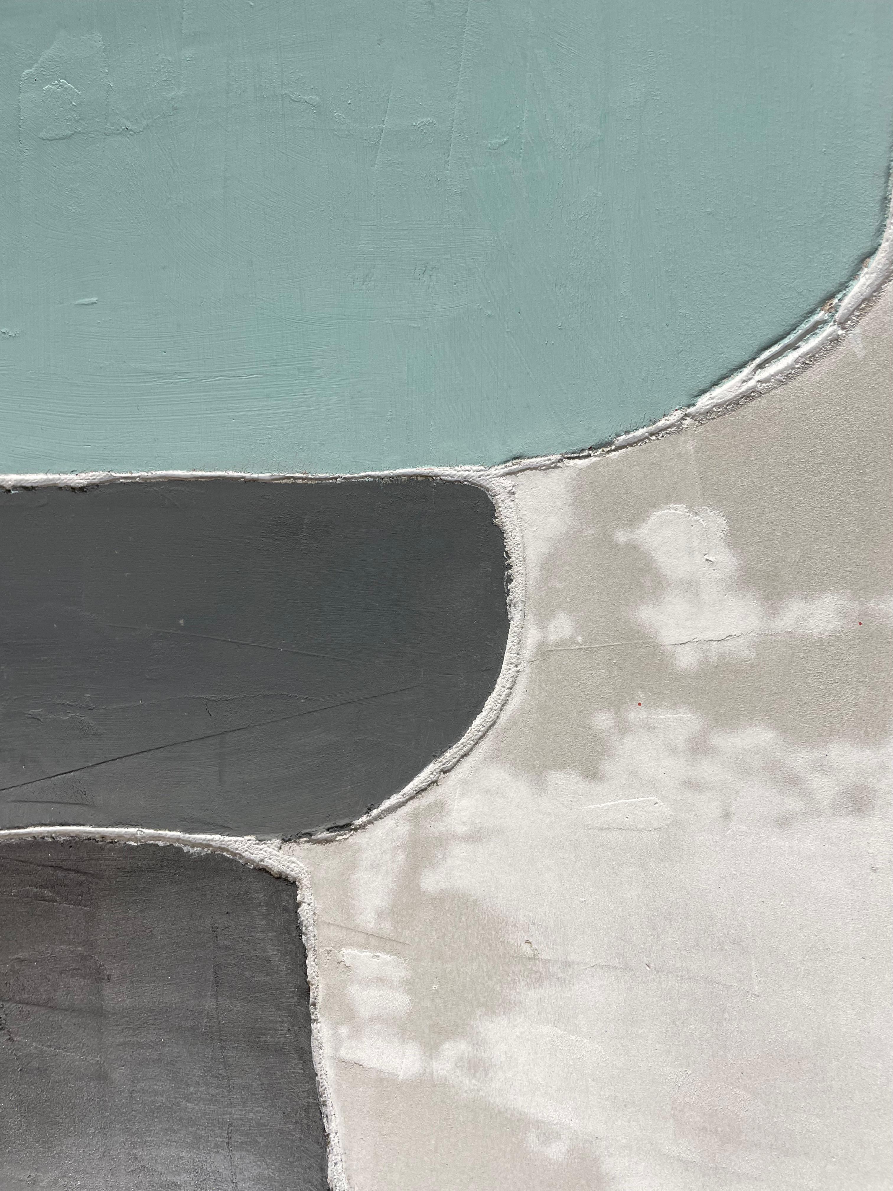 Equilibri IV – 21. Jahrhundert, Abstrakte Kunst, Zement auf Holz, Erdtöne – Painting von Núria Guinovart