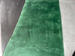 Equilibris IV - 21e siècle, art abstrait, ciment sur bois, tons terreux