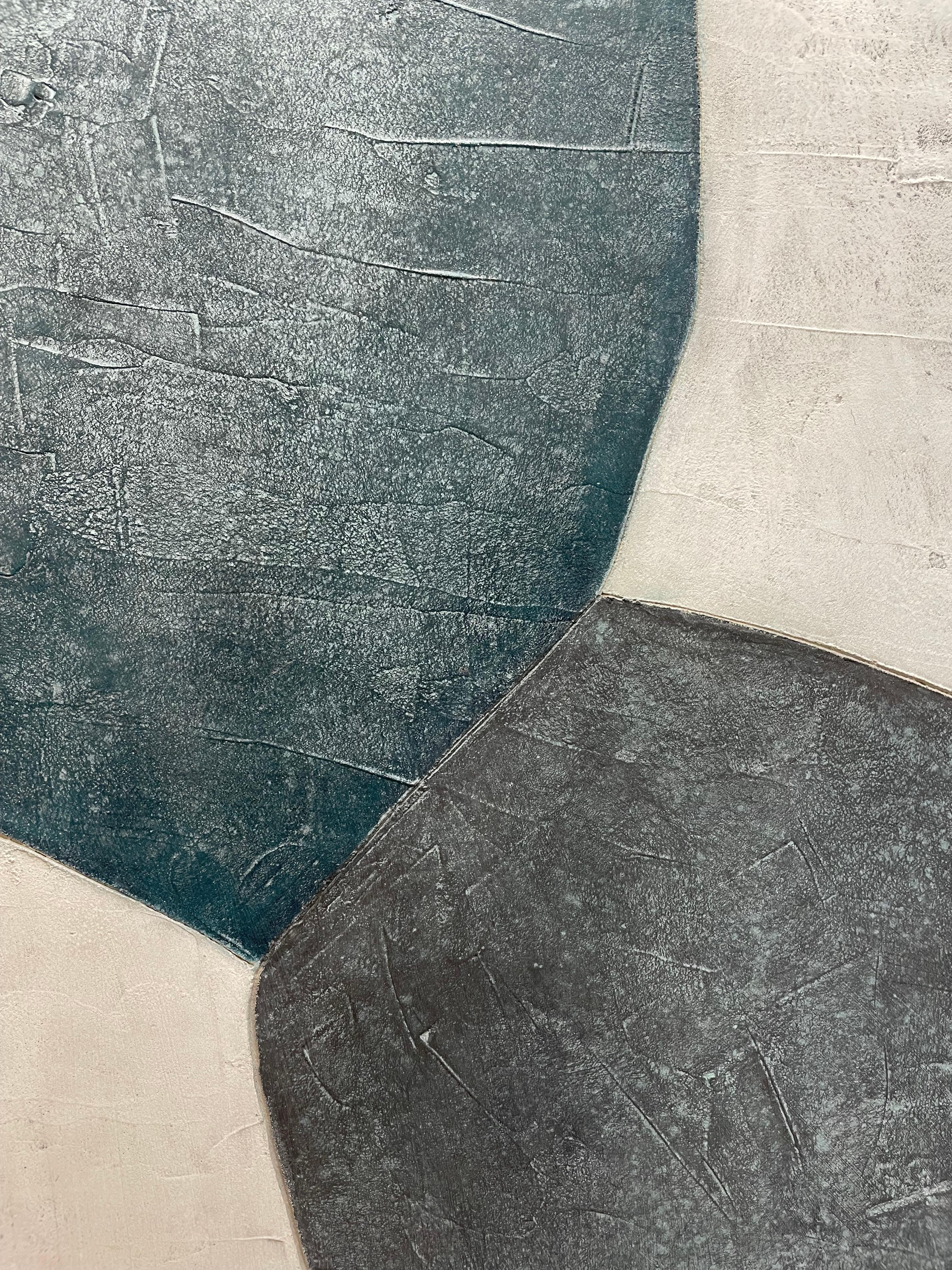 Fluïr - 21. Jahrhundert, Abstrakte Kunst, Zement auf Holz, Erdtöne im Angebot 1