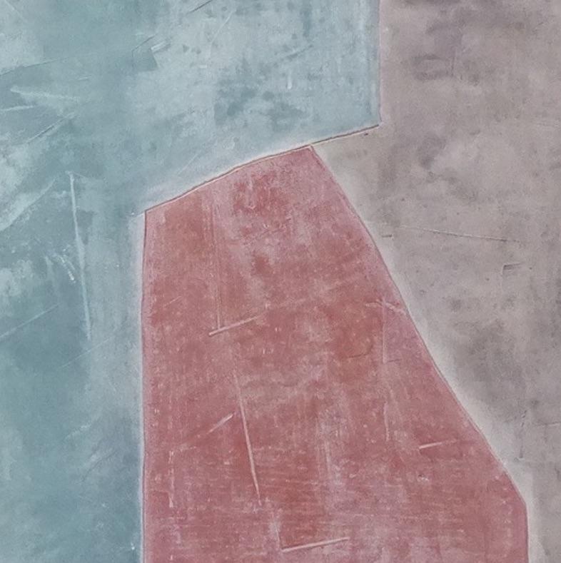 Harmonisch - 21. Jahrhundert, Abstrakte Kunst, Zement auf Holz, Erdtöne – Painting von Núria Guinovart