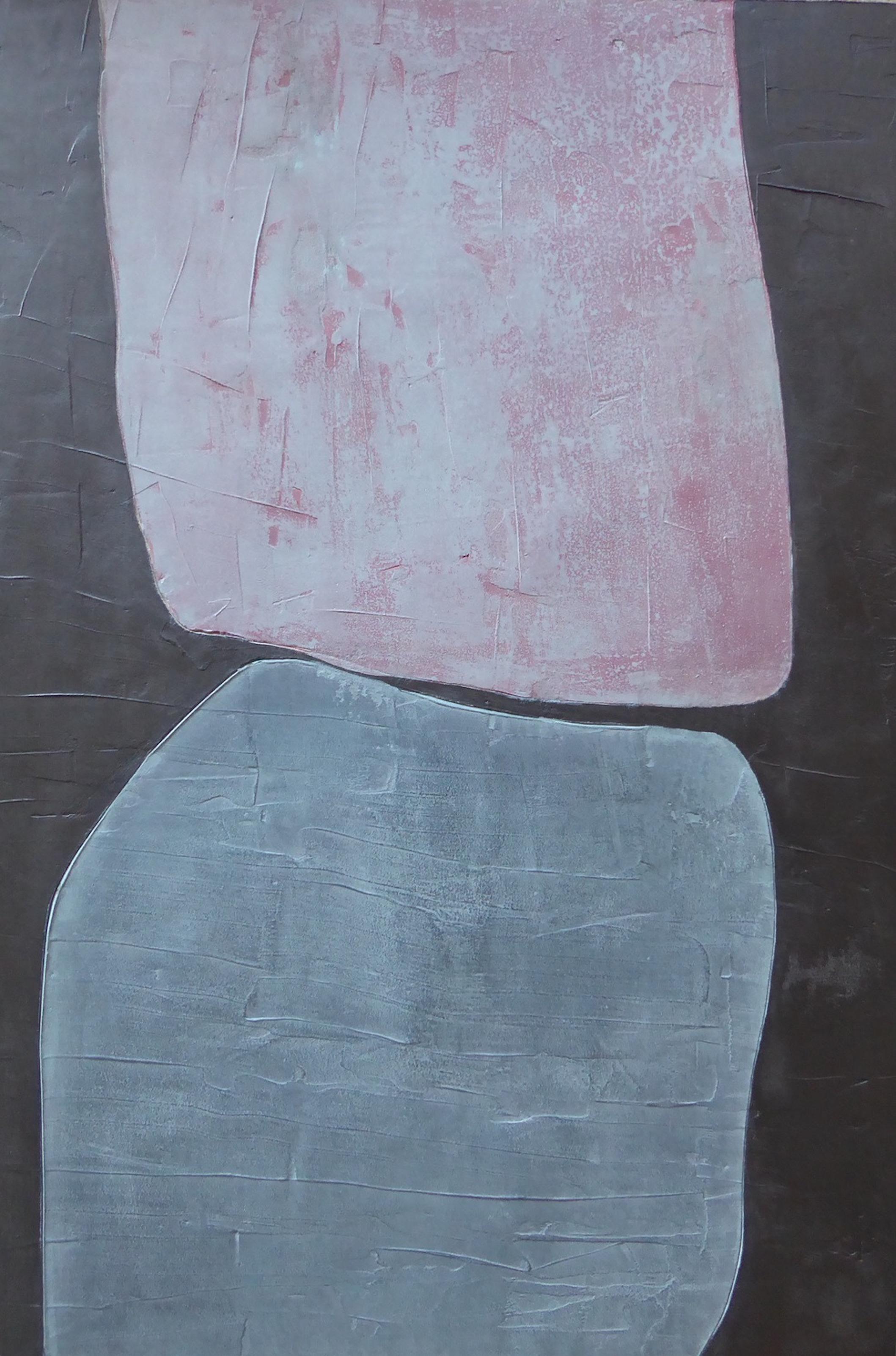 Núria Guinovart Abstract Painting - Indrets - 21st Century, Abstract Art, Cement on Wood, Earth Tones