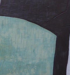 Temprança - 21st Century, Abstract Art, Cement on Wood, Earth Tones