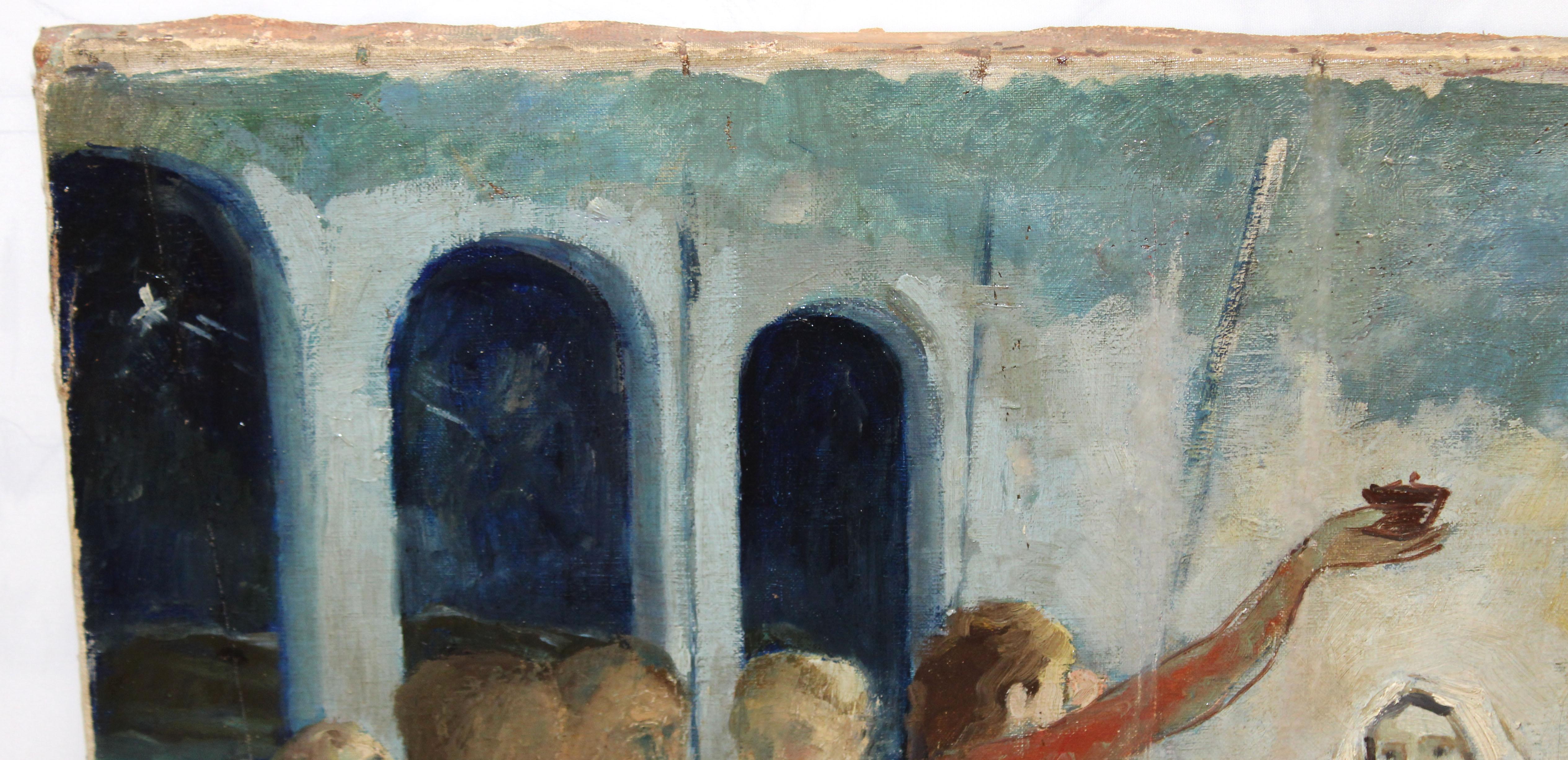 Óleo sobre tela - Escena bíblica For Sale 6