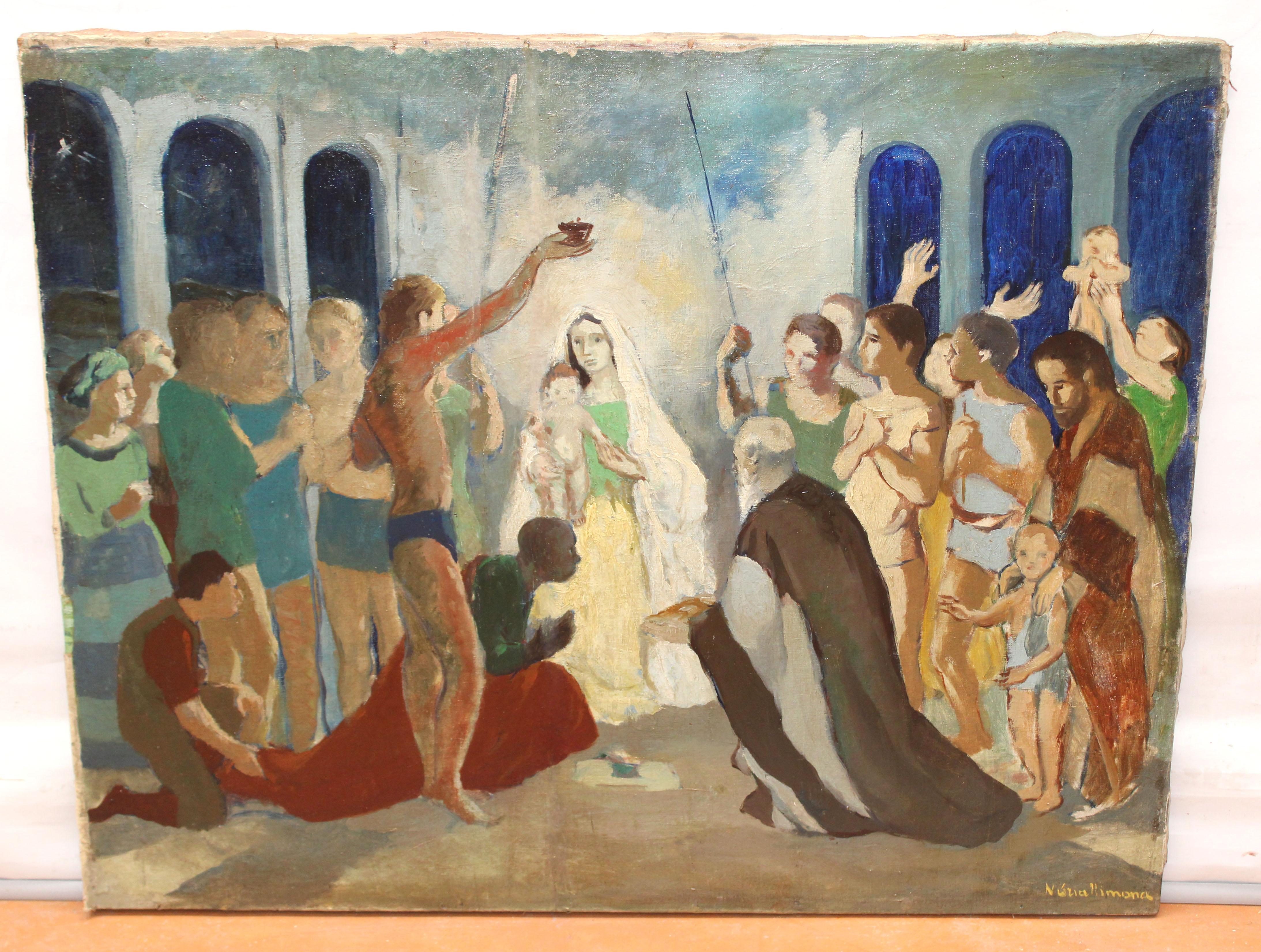 Óleo sobre tela - Escena bíblica - Painting by Núria Llimona Raimat