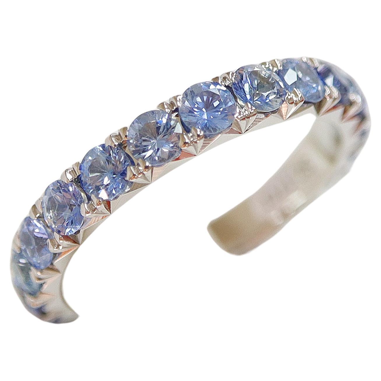 *Final* IGI 14k 2.18 Ct Blue Sapphires Eternity  Engagement Ring