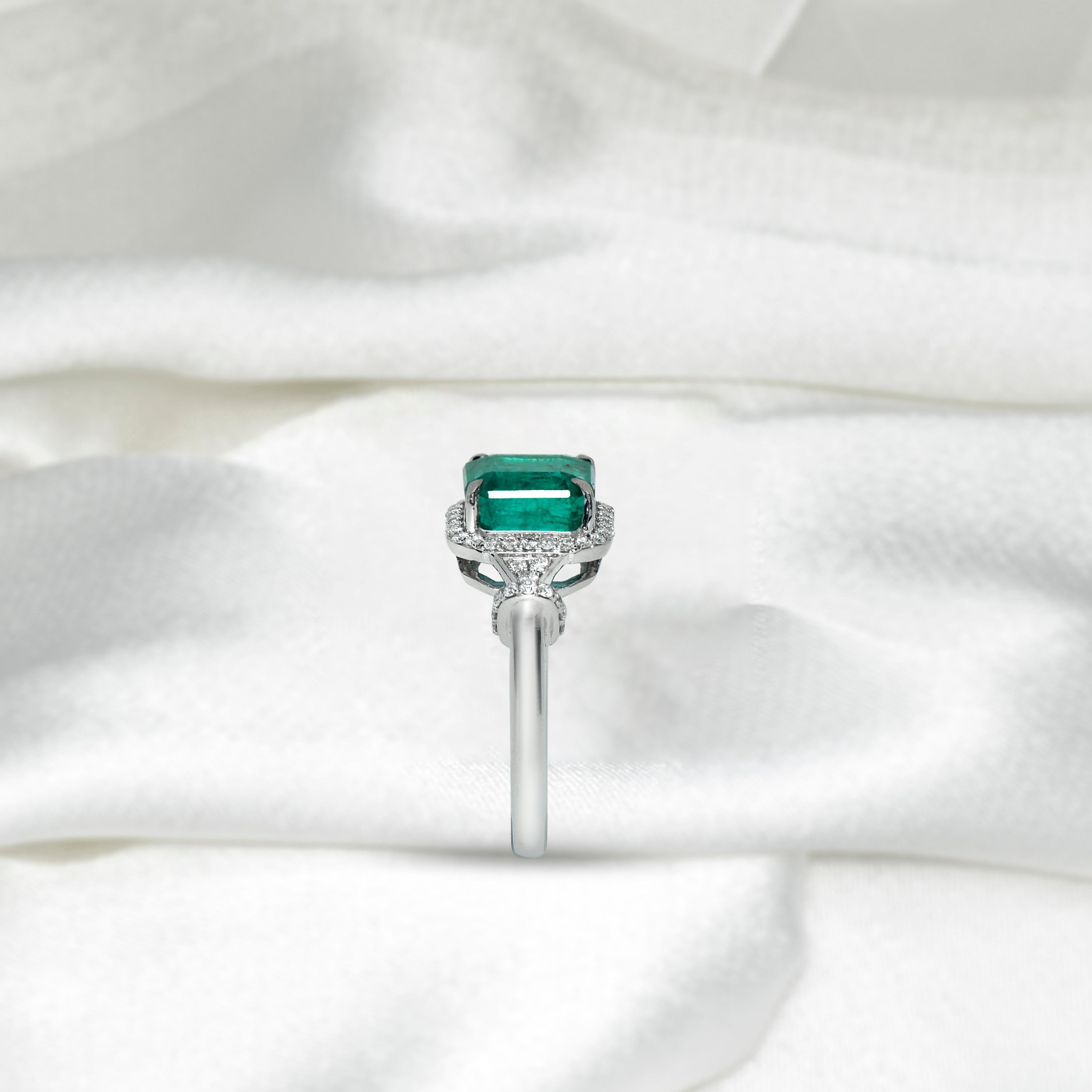 Antiker Art-Déco-Verlobungsring, NRP* IGI 14K 2,65 Karat natürlicher Smaragd Diamant 1