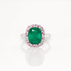 IGI 14k 3.65 ct Rarest No Oiled Emerald  Engagement Ring