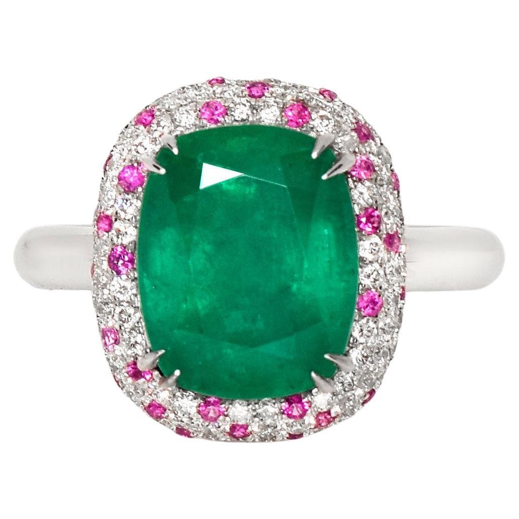 *NRP* IGI 14k 3.65 ct Rarest No Oiled Emerald Antique Art Deco Engagement Ring
