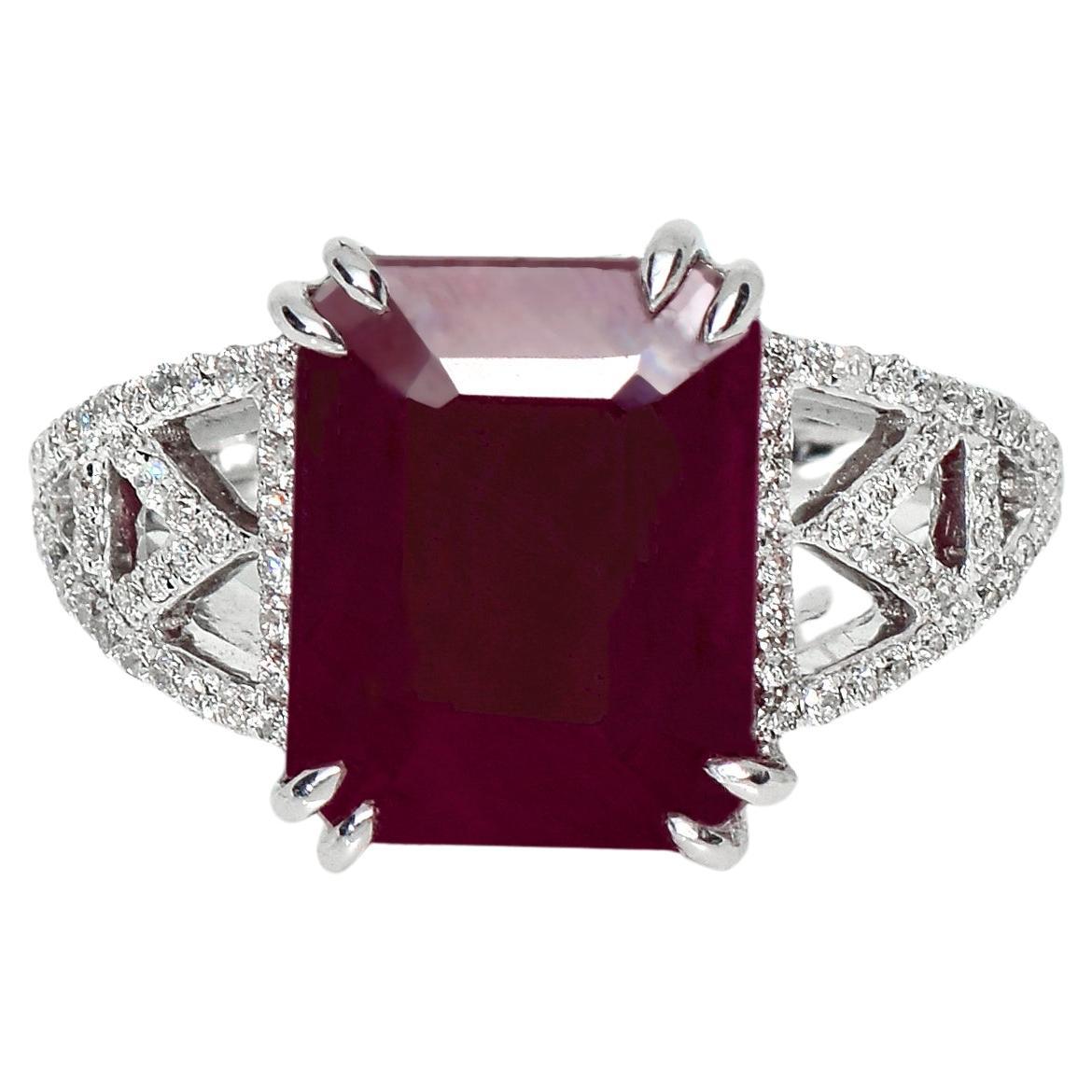 GRS 18K 2.06 ct Unheated Pigeon Blood Ruby Antique Art Deco Engagement ...