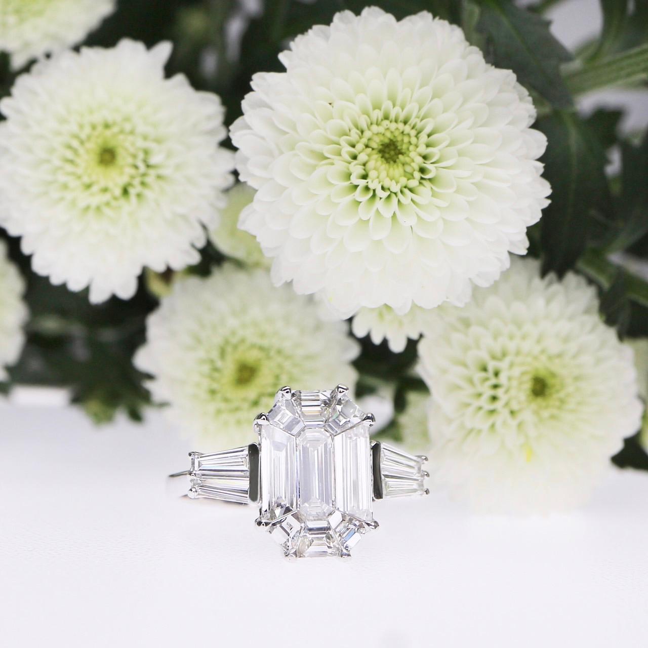 Emerald Cut *NRP* IGI 18K 1.66 Ct EG VVS Diamond Antique Art Deco Style Engagement Ring