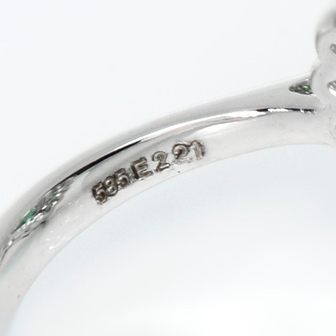 Women's IGI 18k 2.21 Ct Emerald&Tsavorite Antique Art Deco Style Engagement Ring For Sale