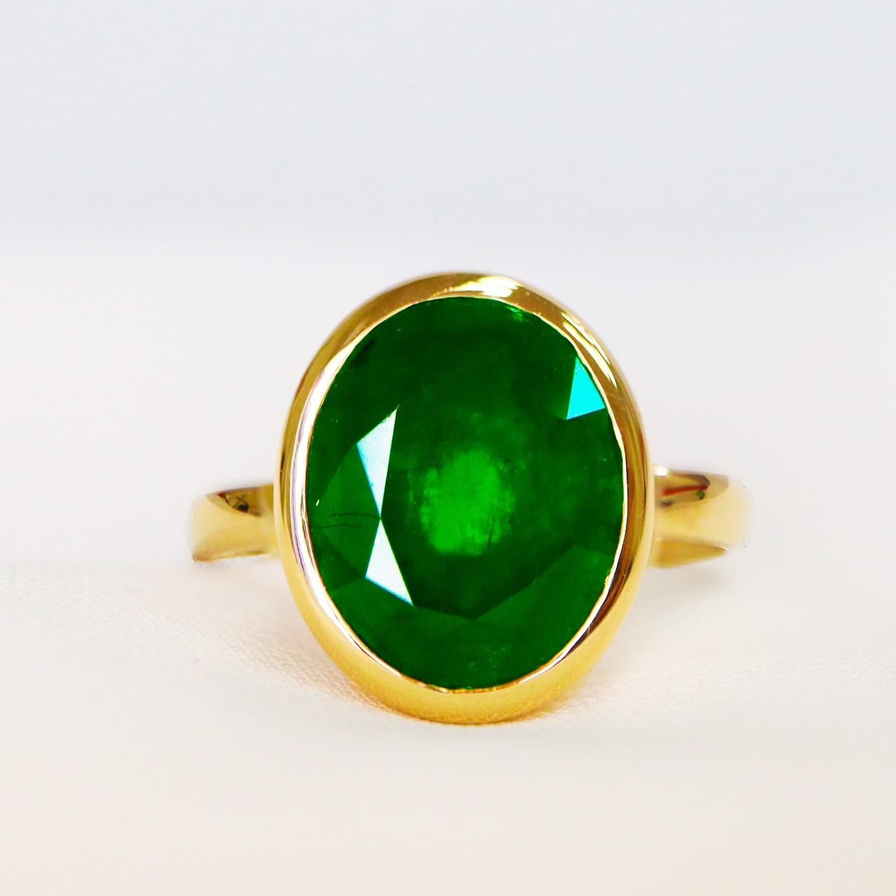 Women's IGI 18K 4.05 Ct Natural Emerald Antique Art Deco Engagement Ring