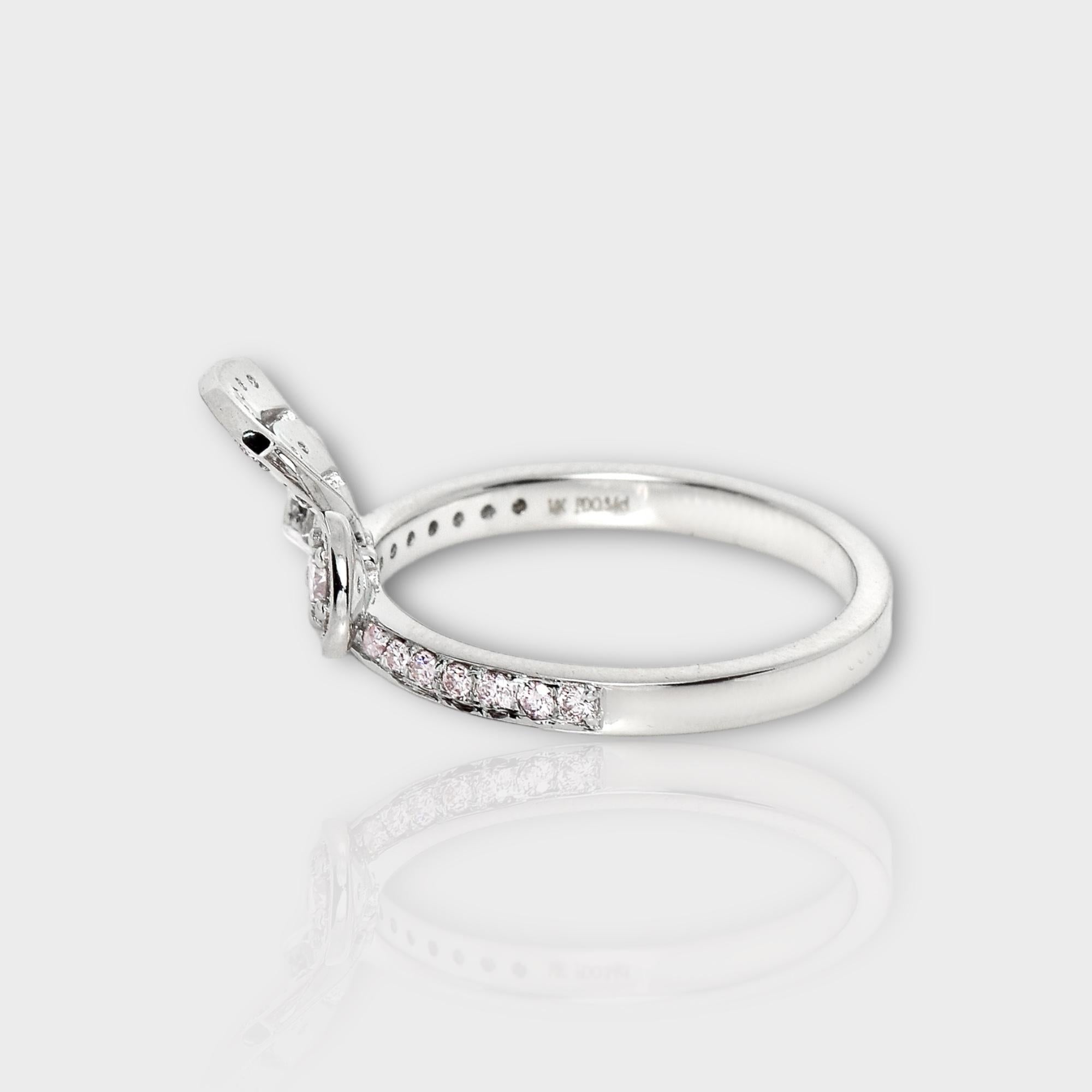 IGI 14K 0.31 ct Natural Pink Diamonds Art Deco Design Engagement Ring For Sale 1