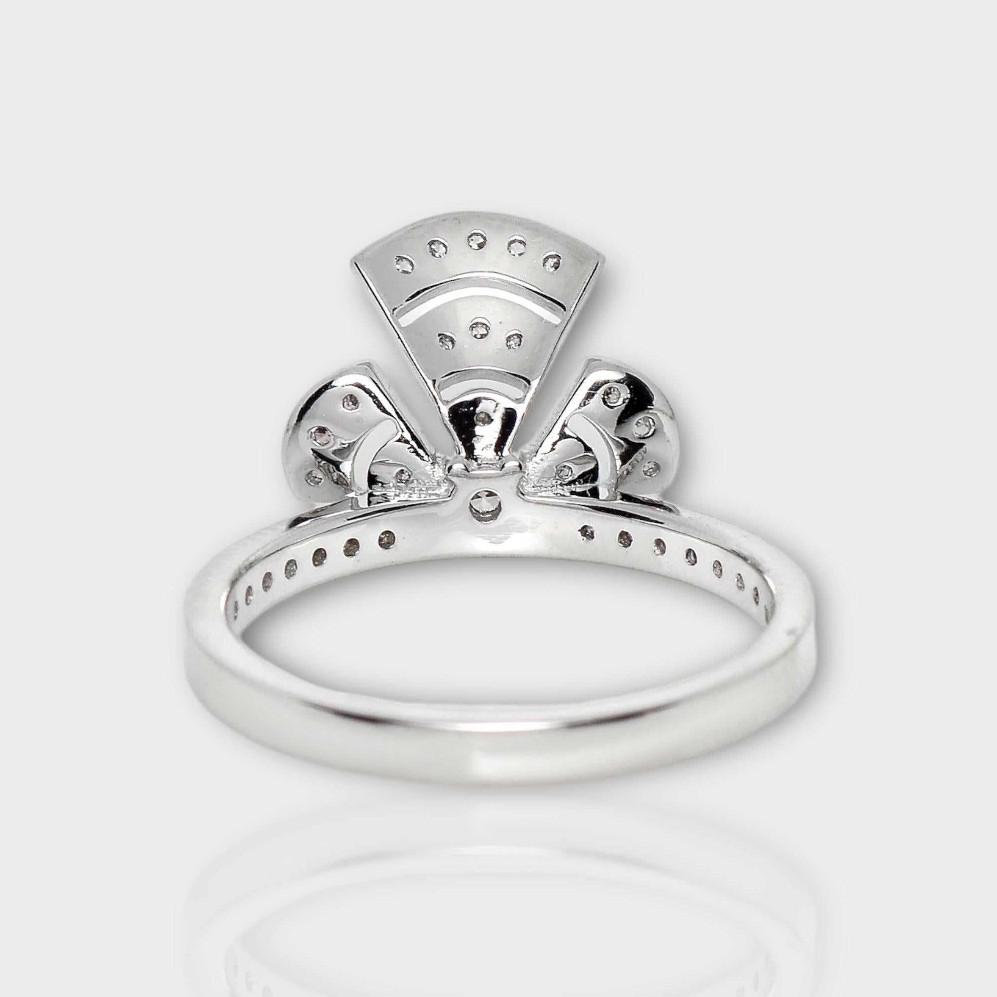 IGI 14K 0.31 ct Natural Pink Diamonds Art Deco Design Engagement Ring For Sale 2