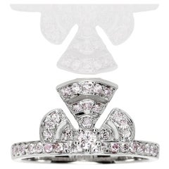 IGI 14K 0,31 Karat natürliche rosa Diamanten Art Deco Design Verlobungsring