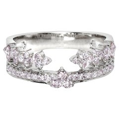 IGI 14K 0.52 ct Natural Pink Diamonds Vintage Crown Design Engagement Ring