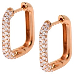 IGI 14K 0.59 ct Natural Pink Diamonds Hoop Earrings