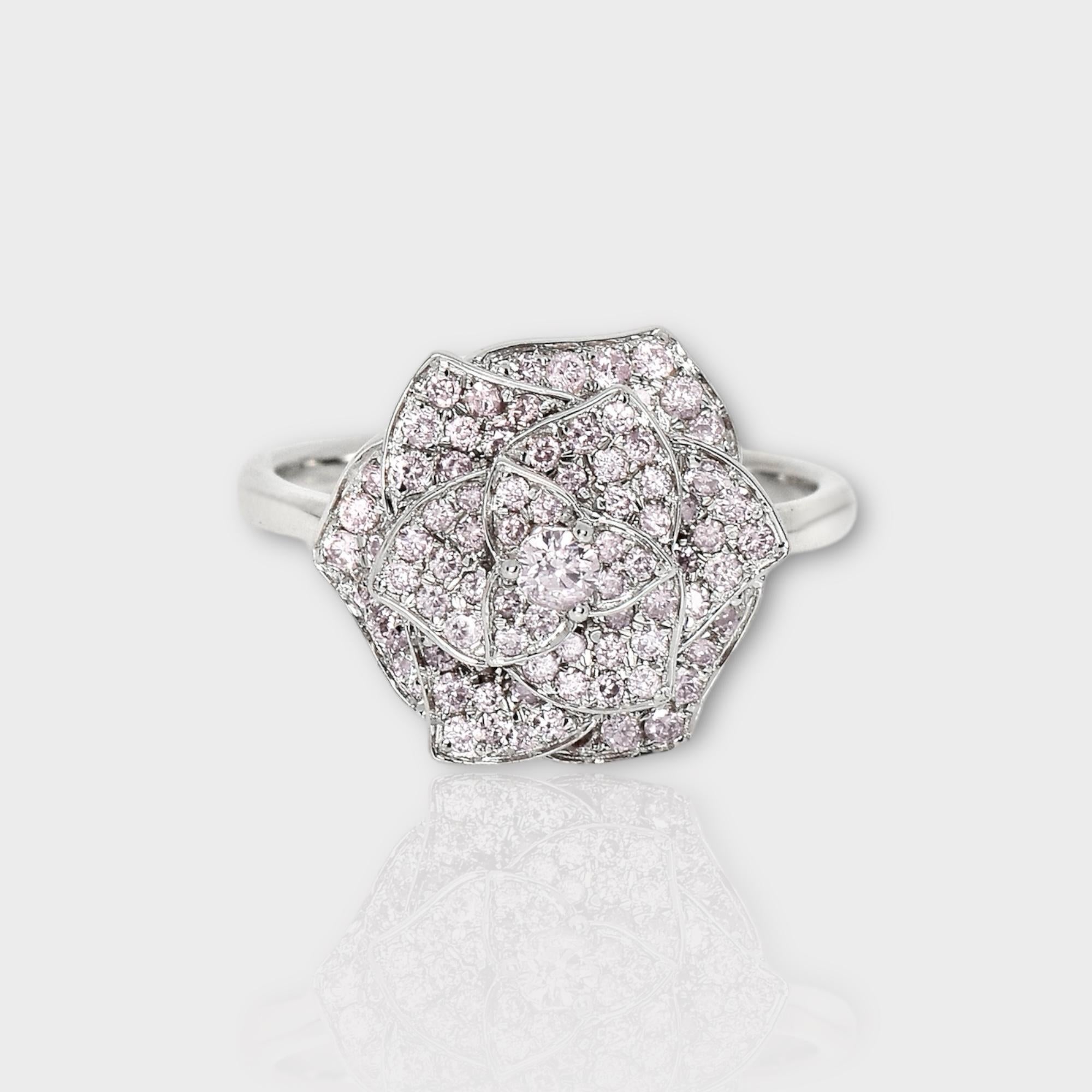 *IGI 14K 0.62 ct Natural Pink Diamonds Rose Design  Antique Art Deco Ring*

This band features a stunning design with a rose crafted from 14K white gold. It is set with natural pink diamonds weighing 0.62 carats.

This necklace features colorful