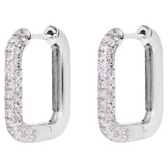 IGI 14K 0.68 ct Natural Pink Diamonds Hoop Earrings