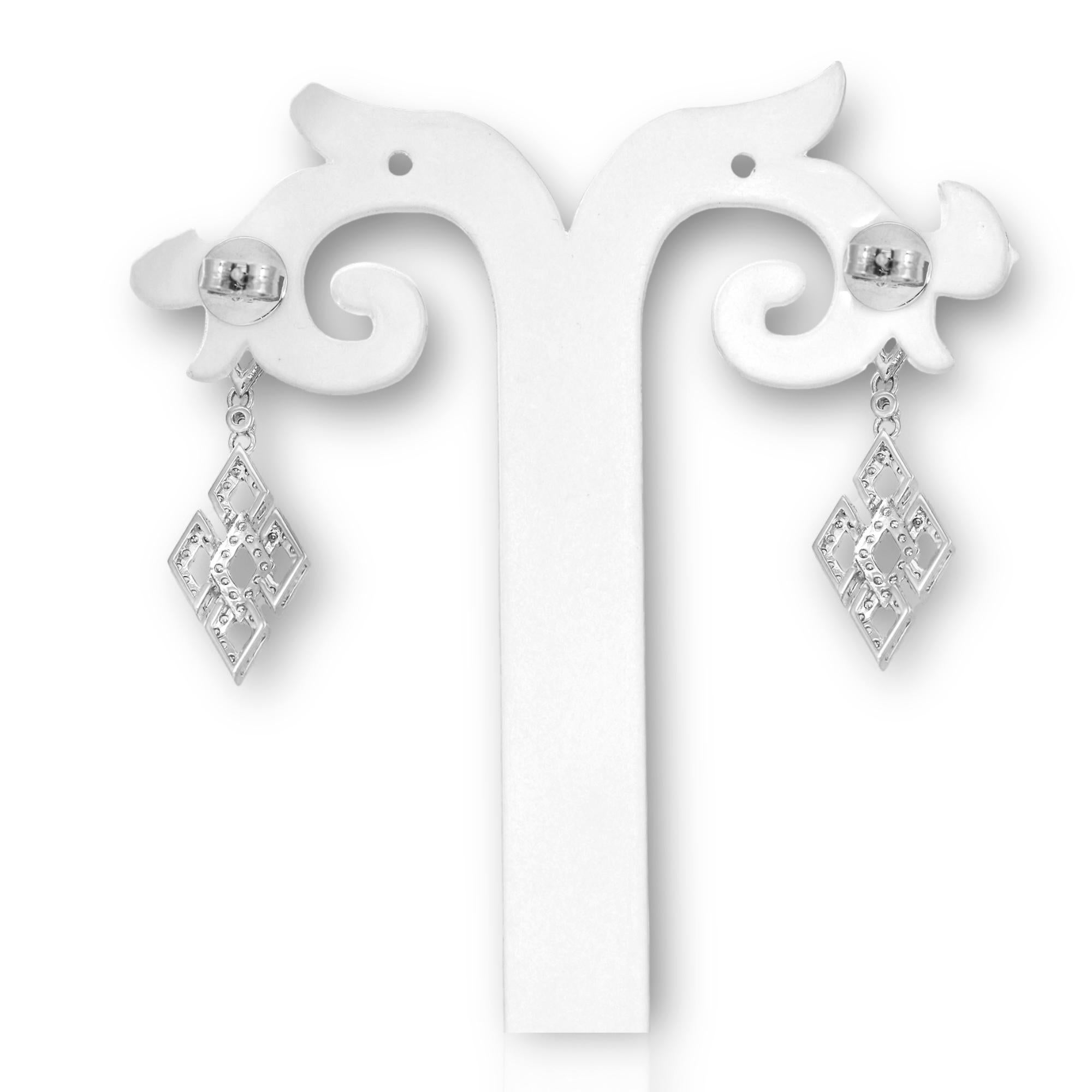 IGI 14K 0.96 ct Natural Pink Diamonds Art Deco Design Stud Earrings For Sale 3