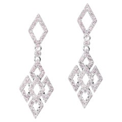 Boucles d'oreilles IGI 14K 0.96 ct Natural Pink Diamond Art Deco Design