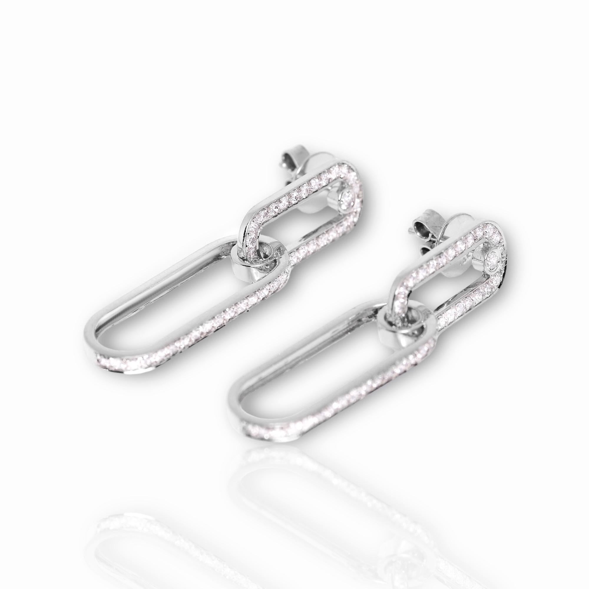 Contemporary IGI 14K 1.23 ct Natural Pink Diamonds Art Deco Design Stud Earrings