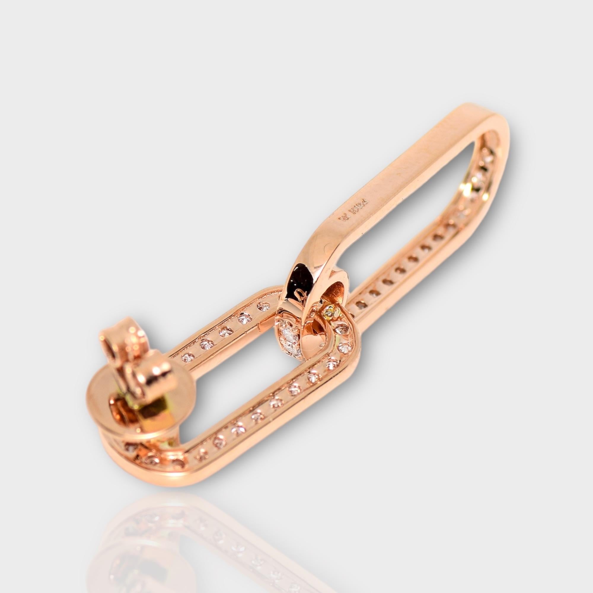 IGI 14K 1.15 ct Natural Pink Diamonds Art Deco Design Stud Earrings For Sale 2