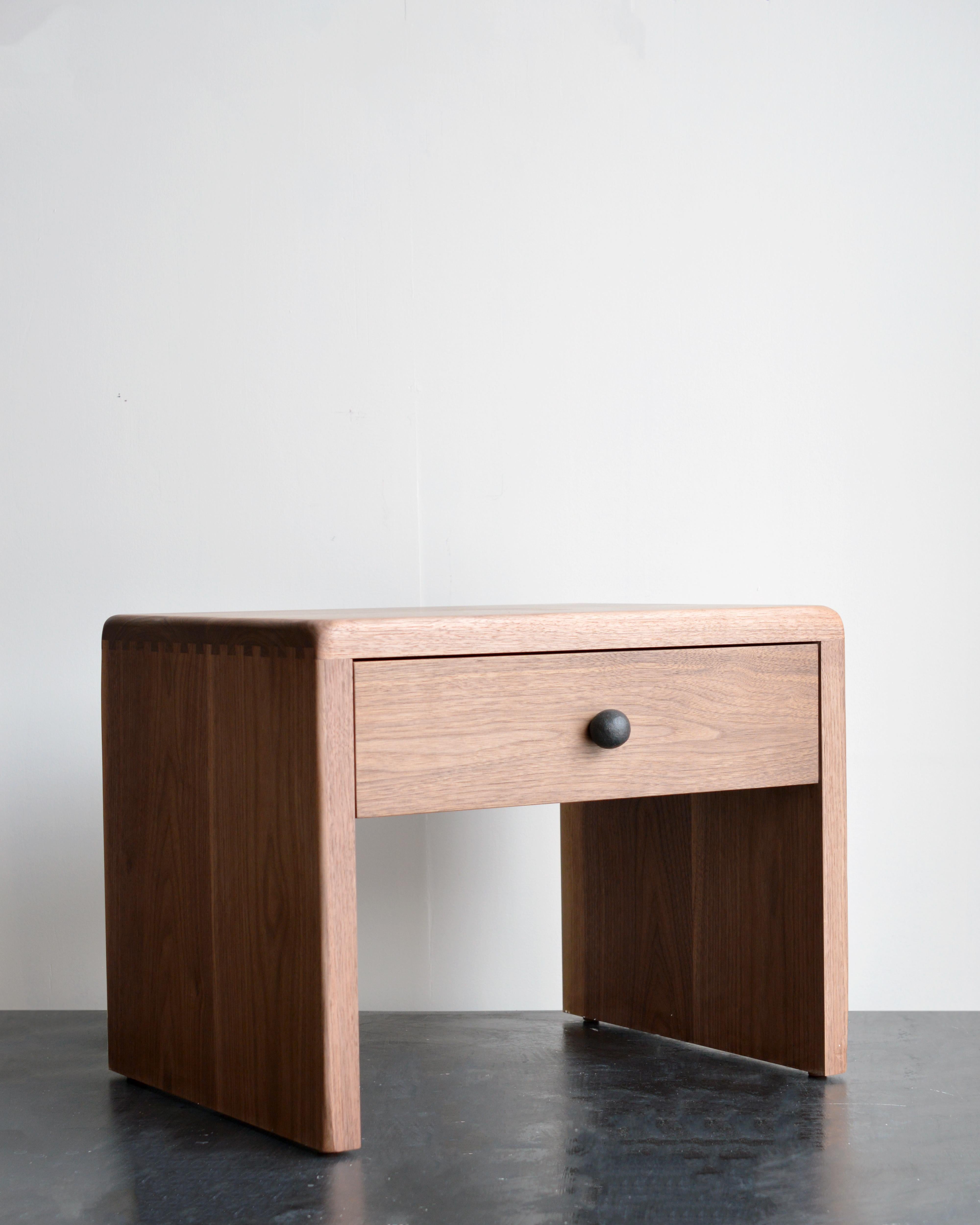 Solid Walnut Nightstand With Dovetail Joinery by Mike Serra For Sale 2