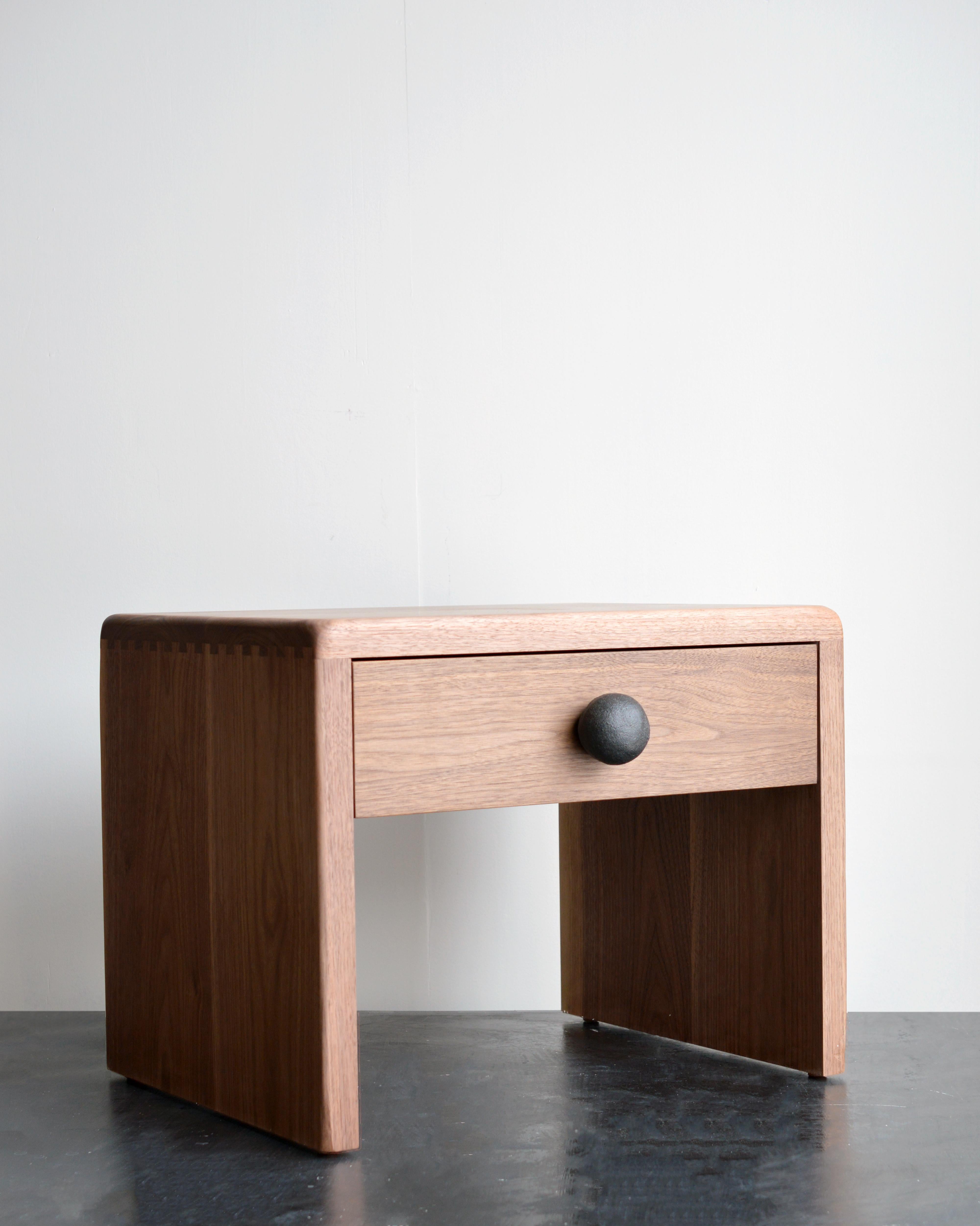 Solid Walnut Nightstand With Dovetail Joinery by Mike Serra For Sale 3