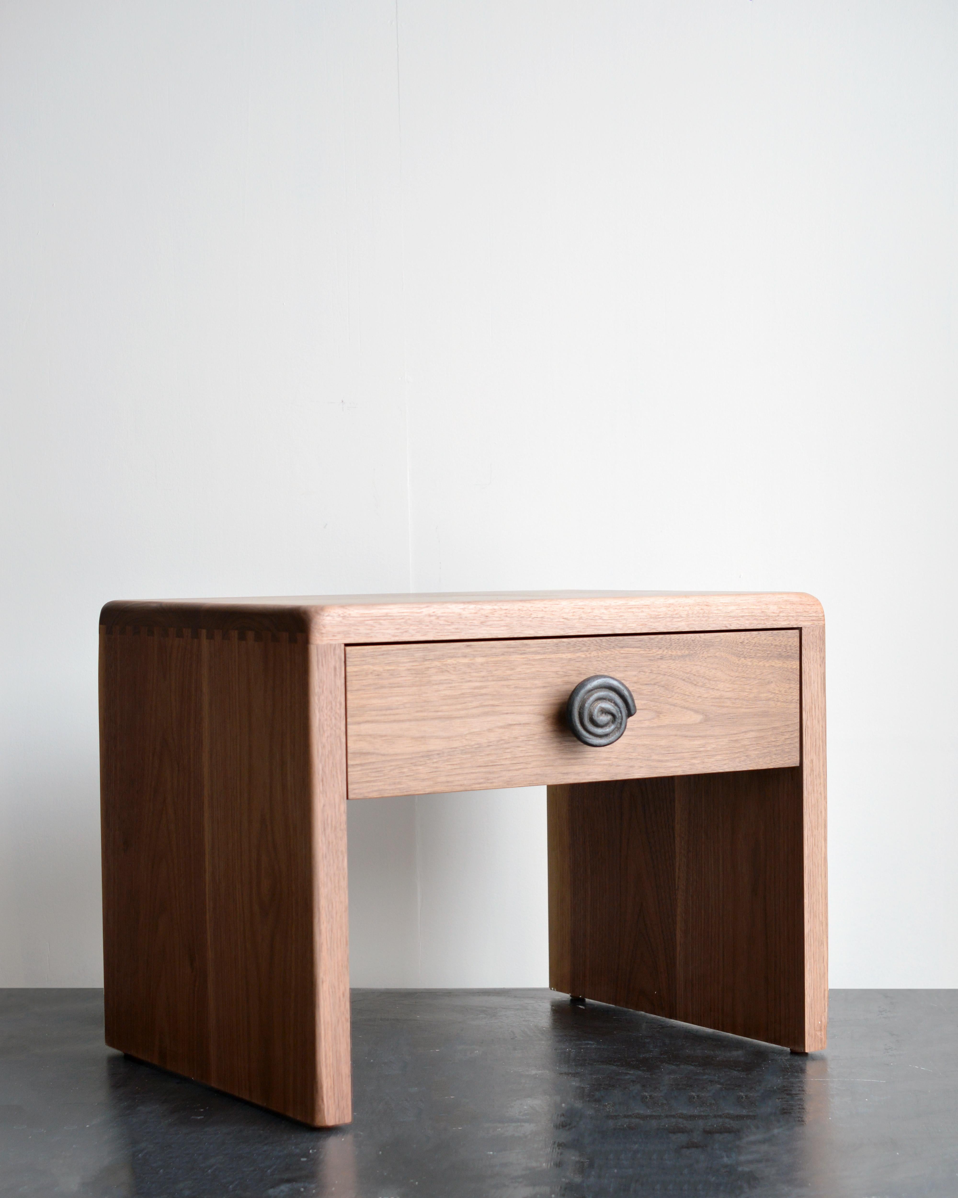 Solid Walnut Nightstand With Dovetail Joinery by Mike Serra For Sale 6