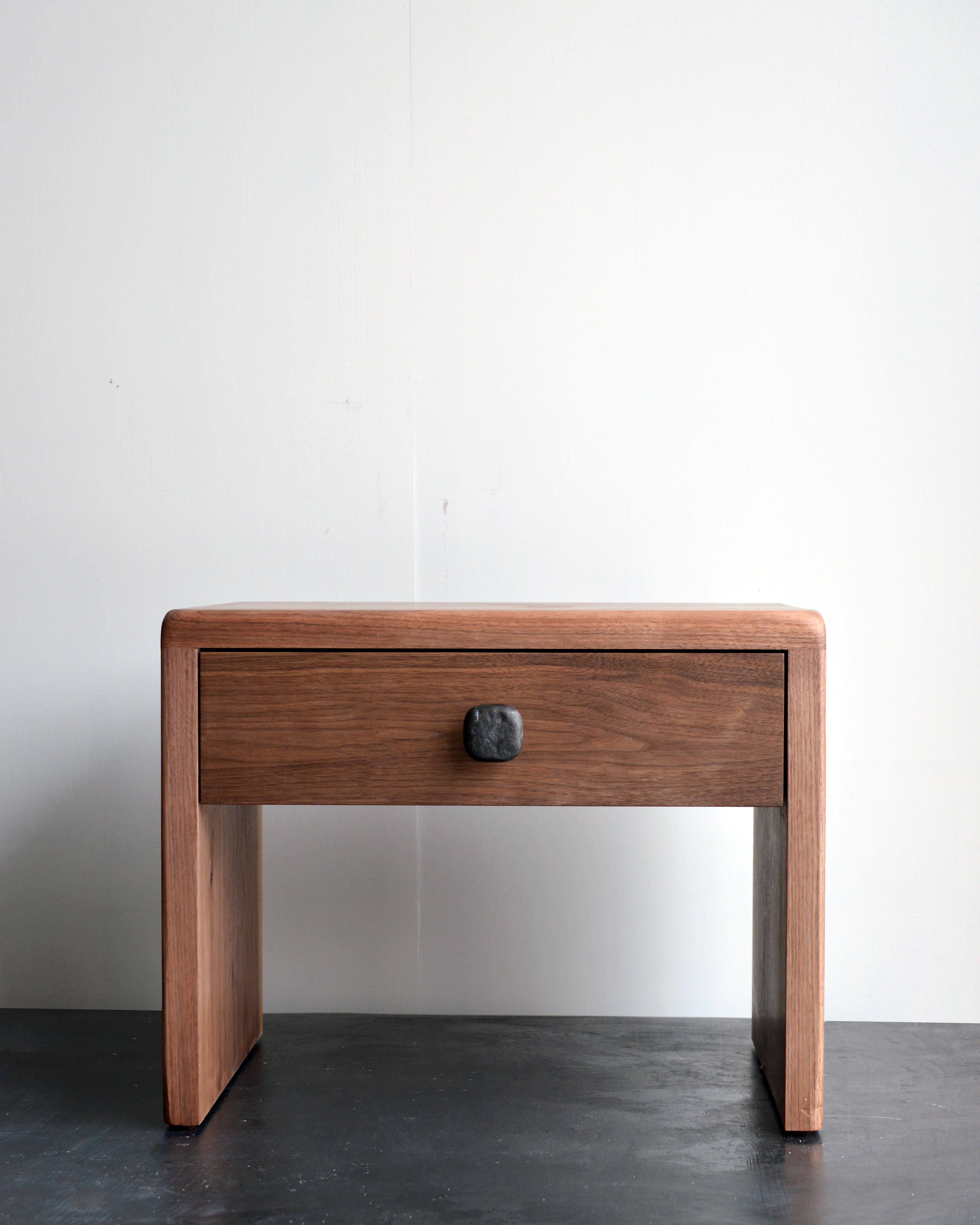 Cast Solid Walnut Nightstand With Dovetail Joinery by Mike Serra For Sale