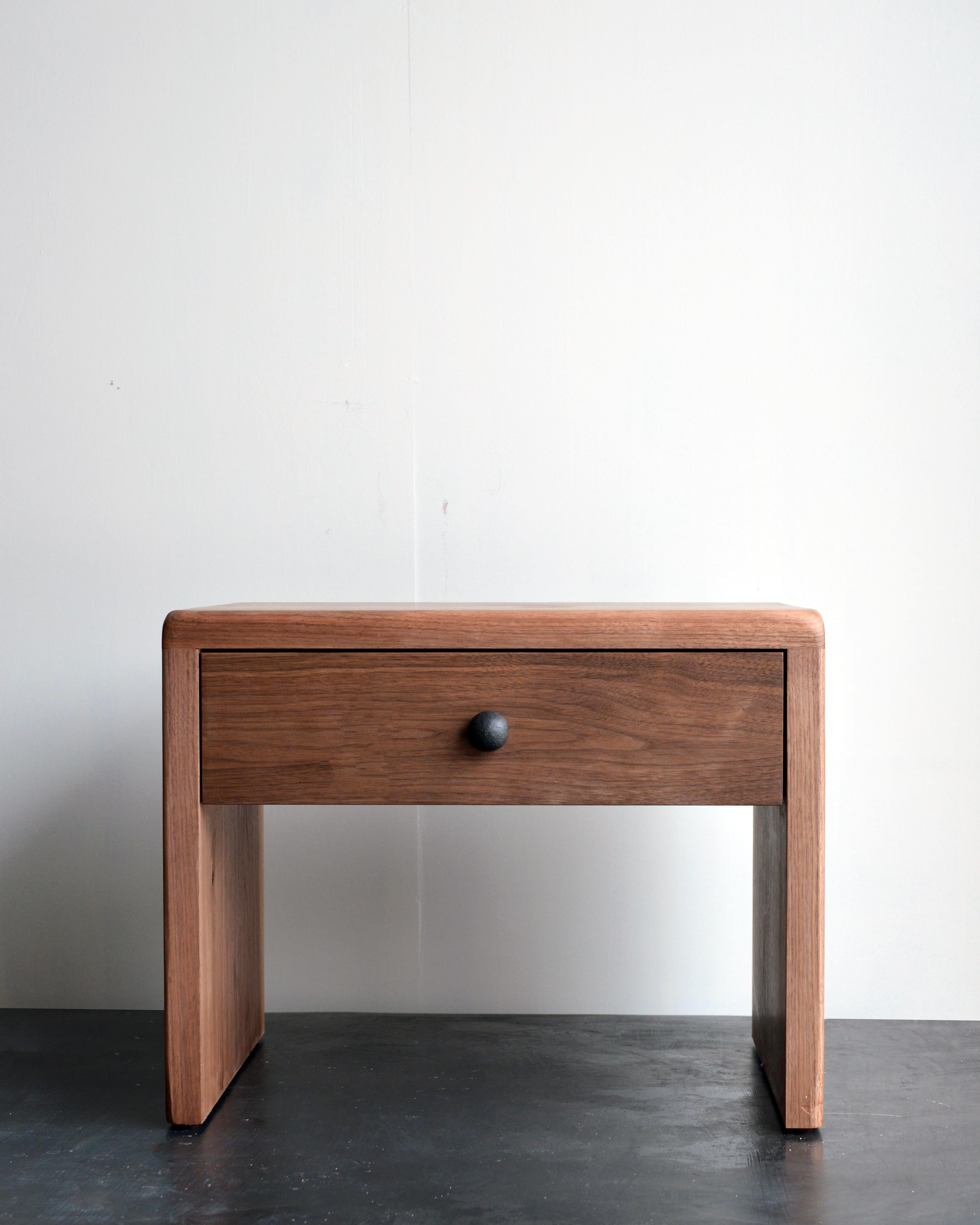 Contemporary Solid Walnut Nightstand With Dovetail Joinery by Mike Serra For Sale