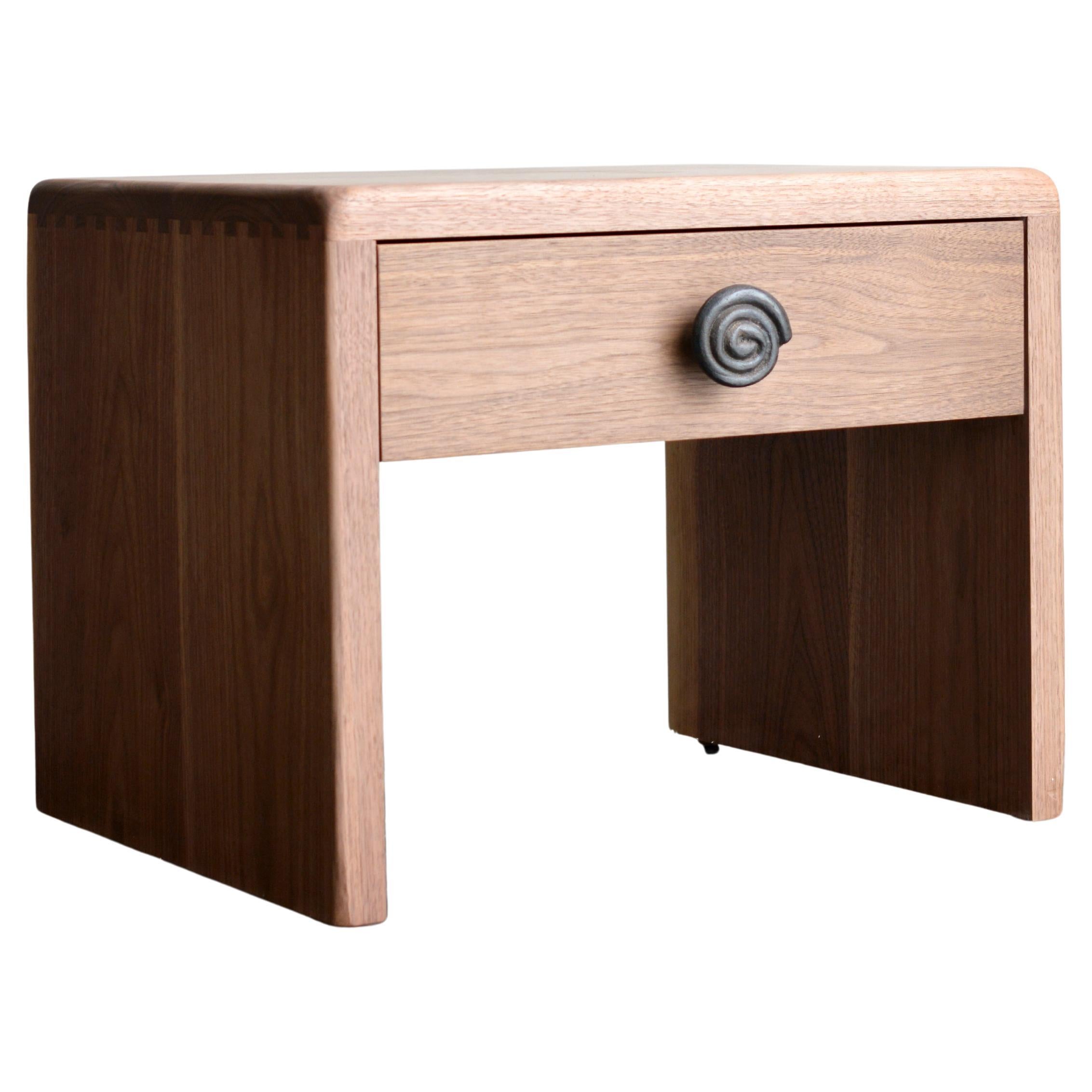 Solid Walnut Nightstand With Dovetail Joinery by Mike Serra For Sale